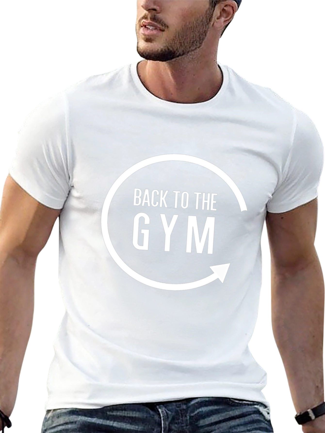 Black Back to the Gym Graphic Tee - Men's Fitness Shirt view 13