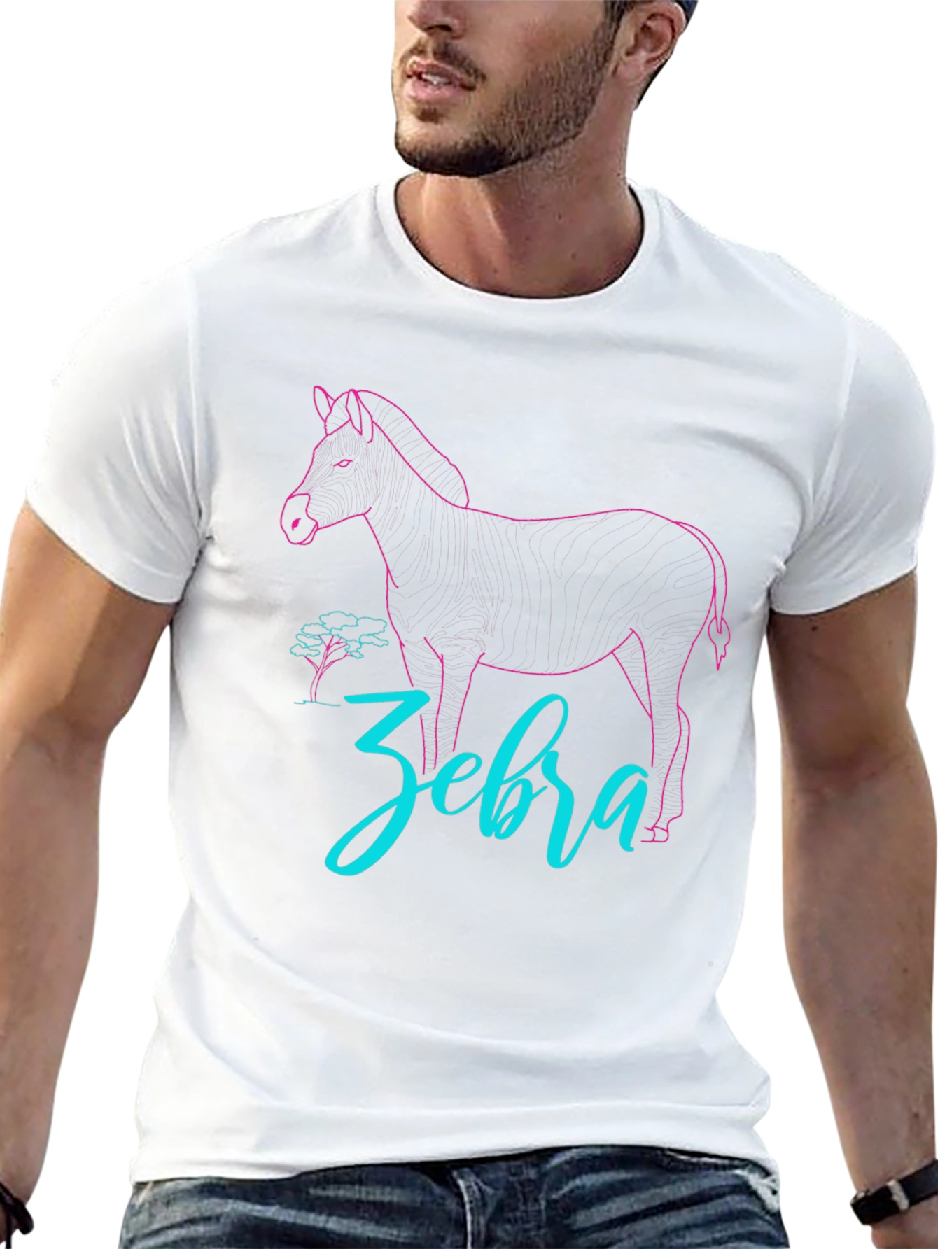 Black Zebra Graphic Tee - Cool Animal Design view 13