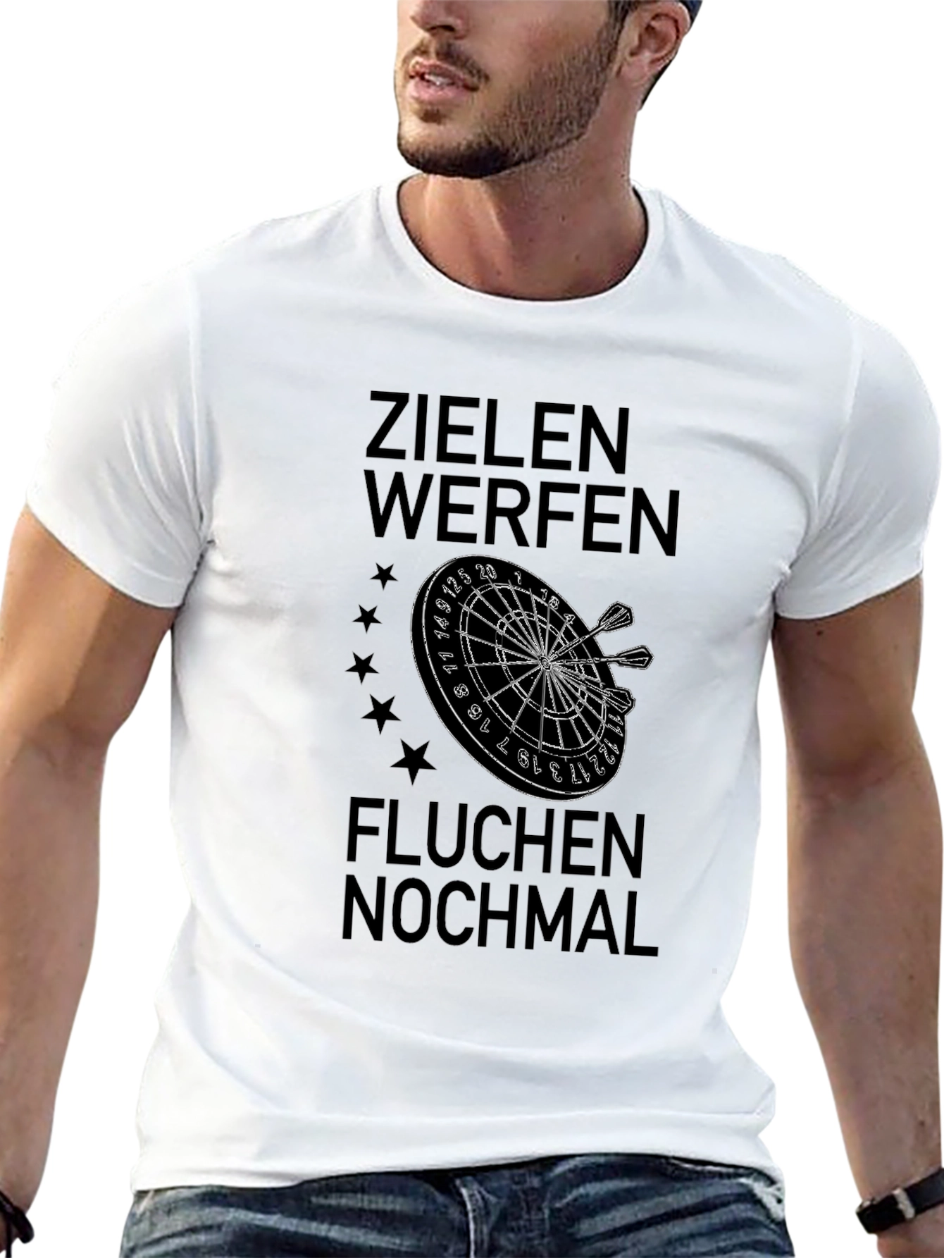 Black Darts T-Shirt - Ziel Wurf Fluch Nochmal view 13