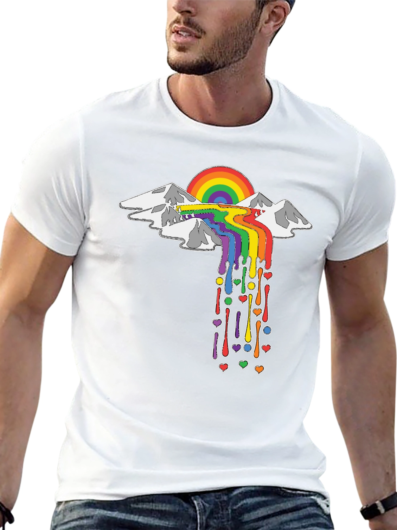 Black Rainbow Mountain T-Shirt - Express Yourself! view 13