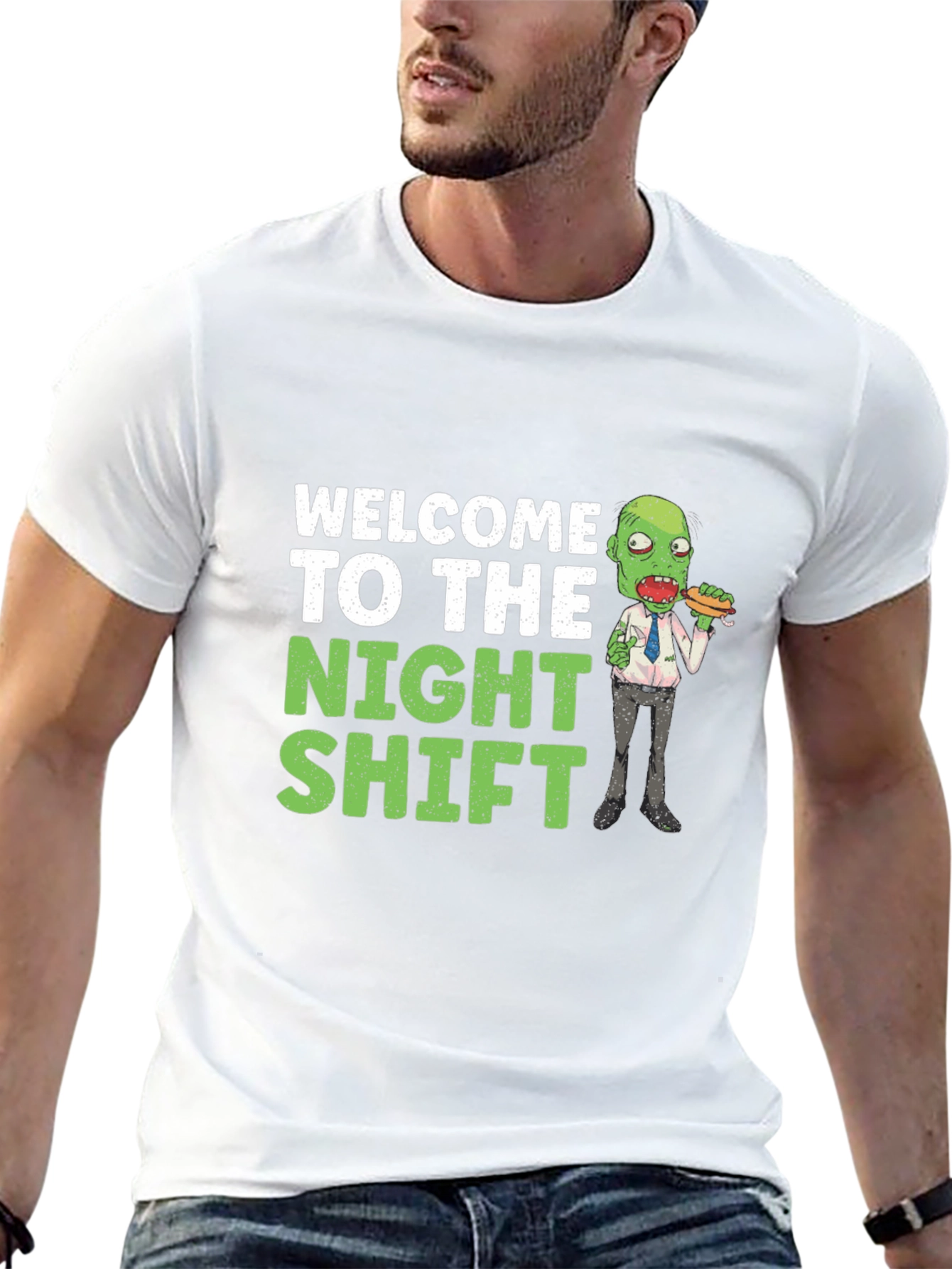 Black Welcome To The Night Shift Zombie T-Shirt view 13