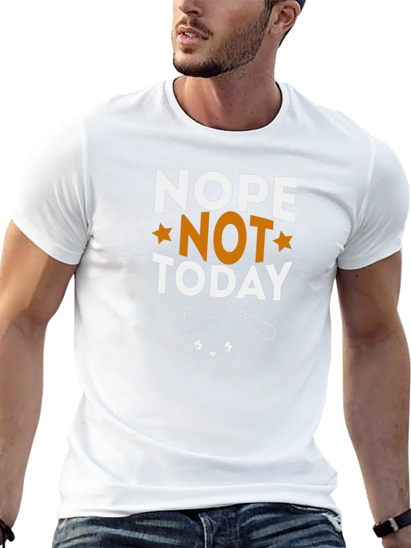 Black Nope Not Today Cat Graphic Tee view 13