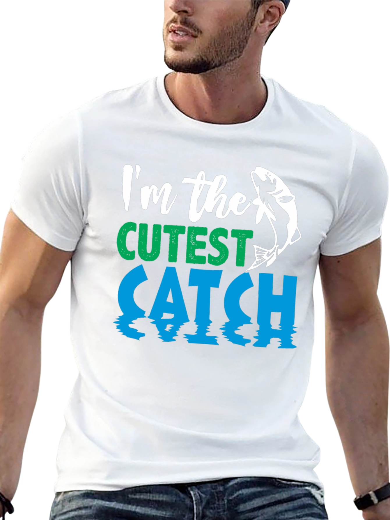 Black Cutest Catch Fishing T-Shirt - Mens view 13