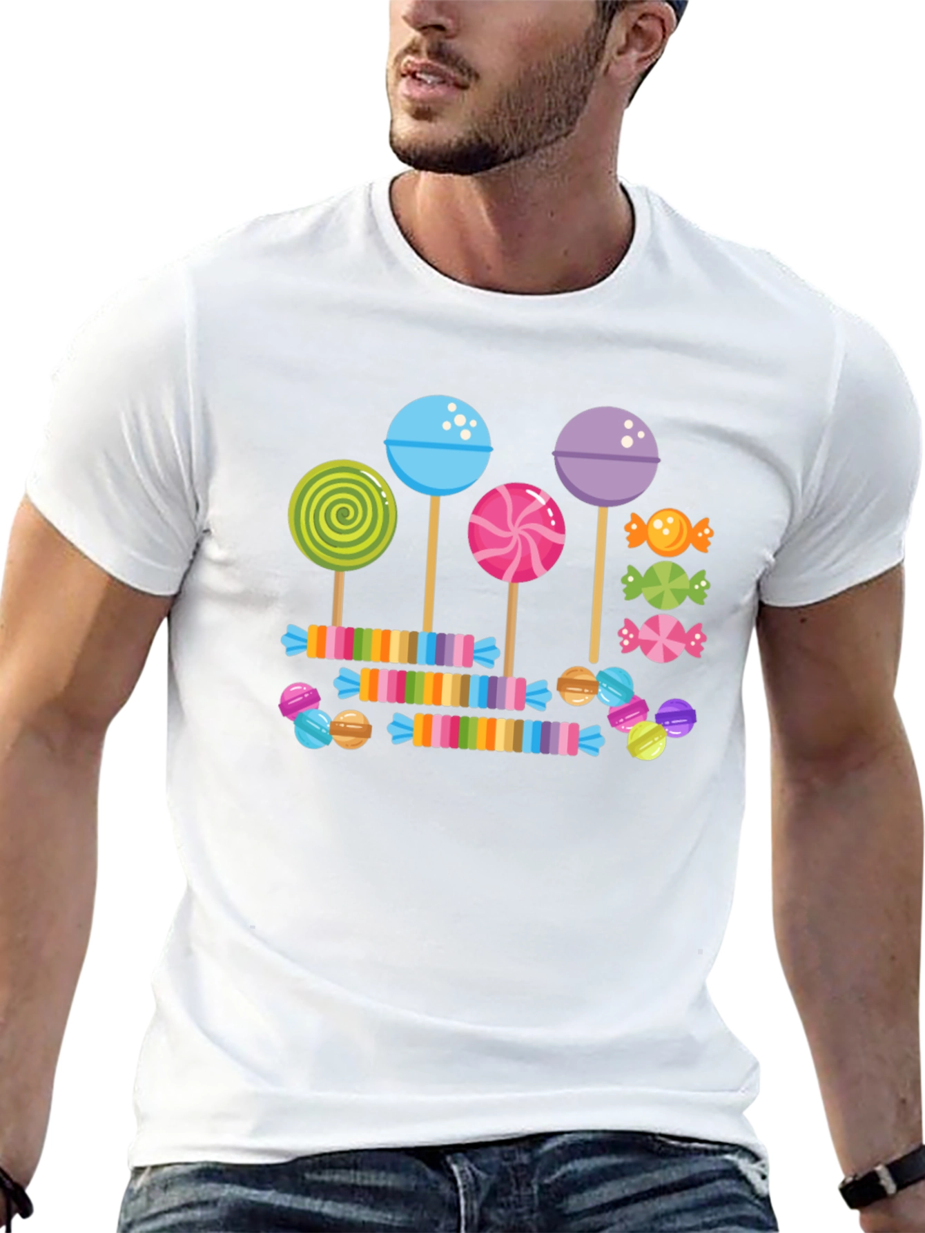 Black Candy Lollipop T-Shirt: Sweet Treat Design view 13
