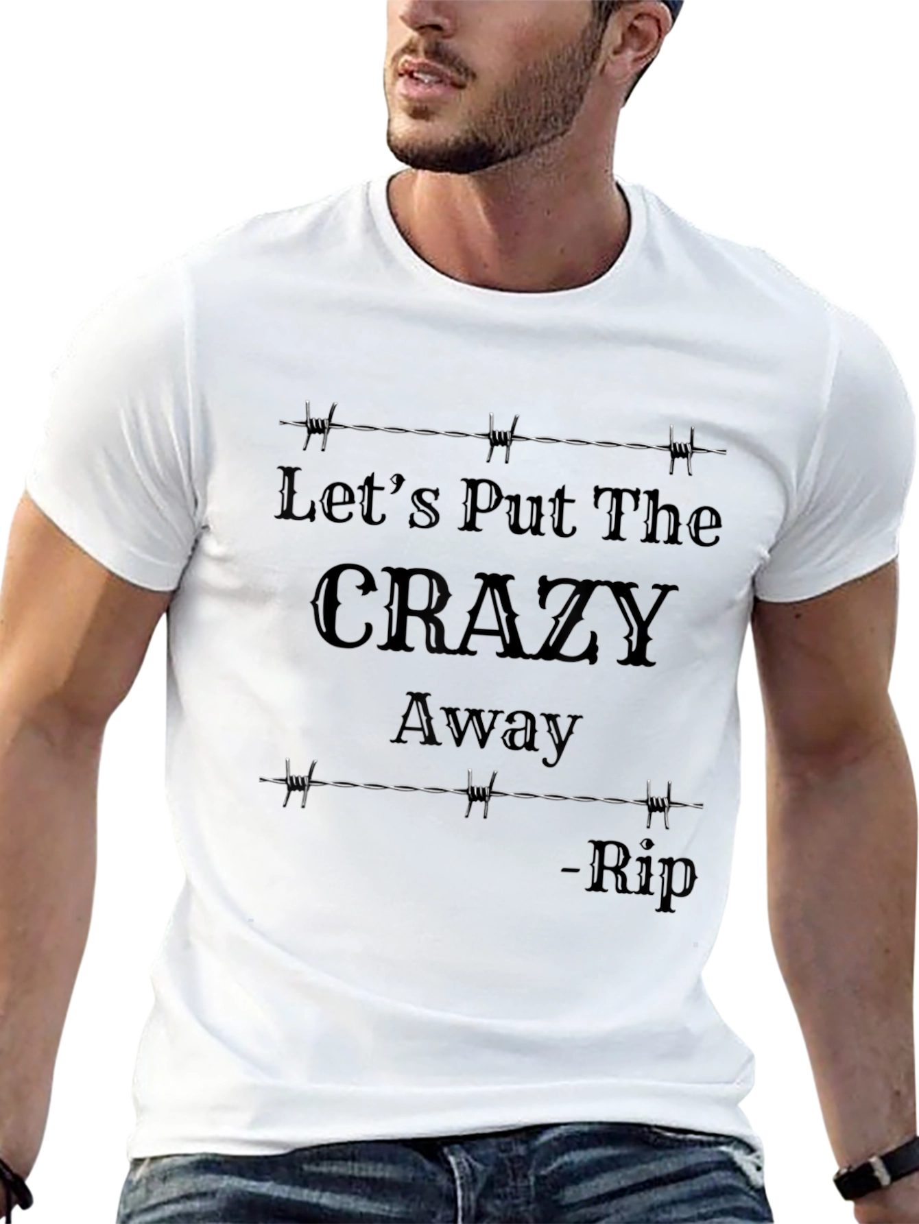 Black Let's Put The Crazy Away T-Shirt view 13
