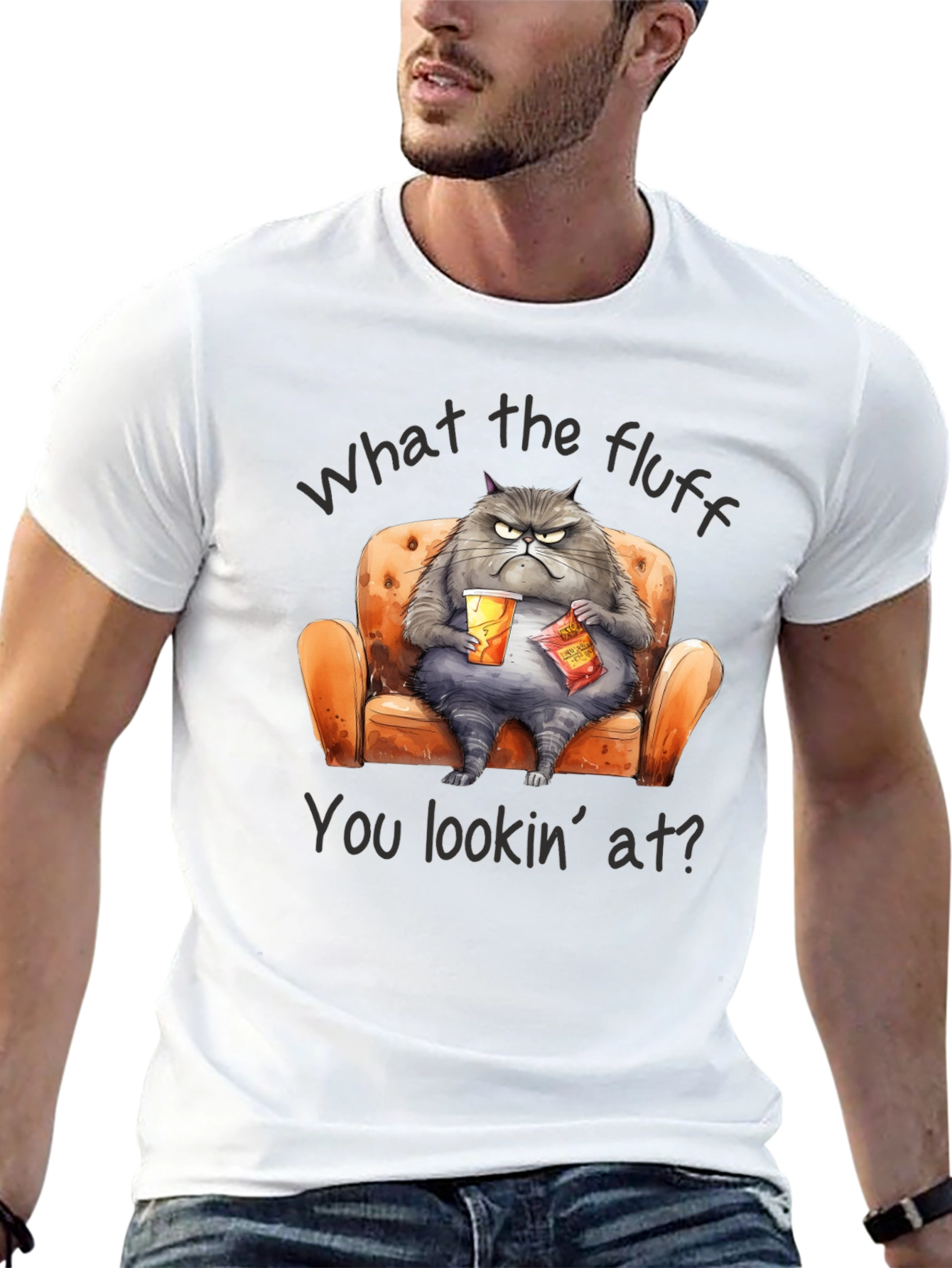 Funny Grumpy Cat T-Shirt - What the Fluff? - 13