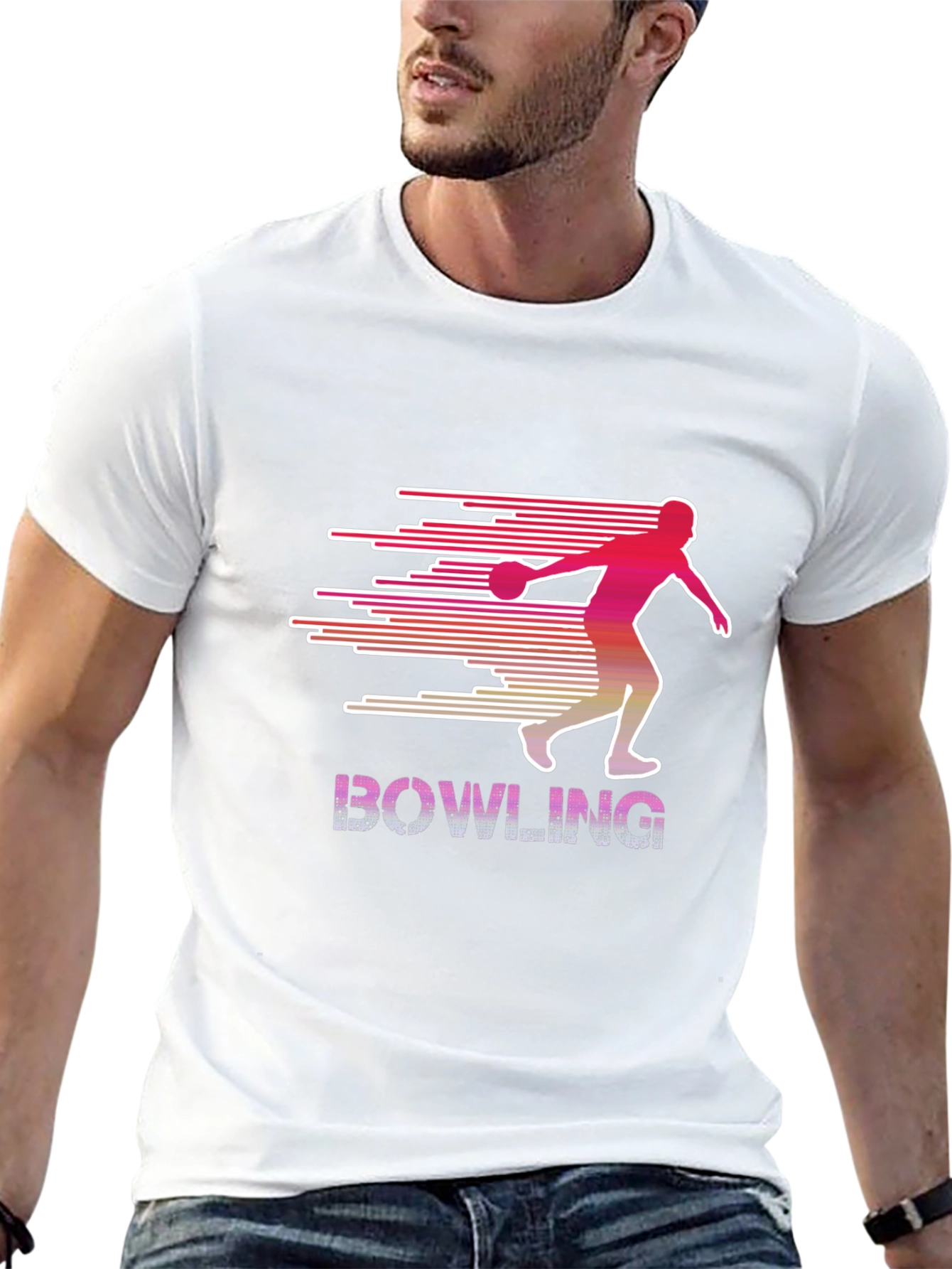 Black Bowling Strike T-Shirt - Retro Style Bowler Tee view 13