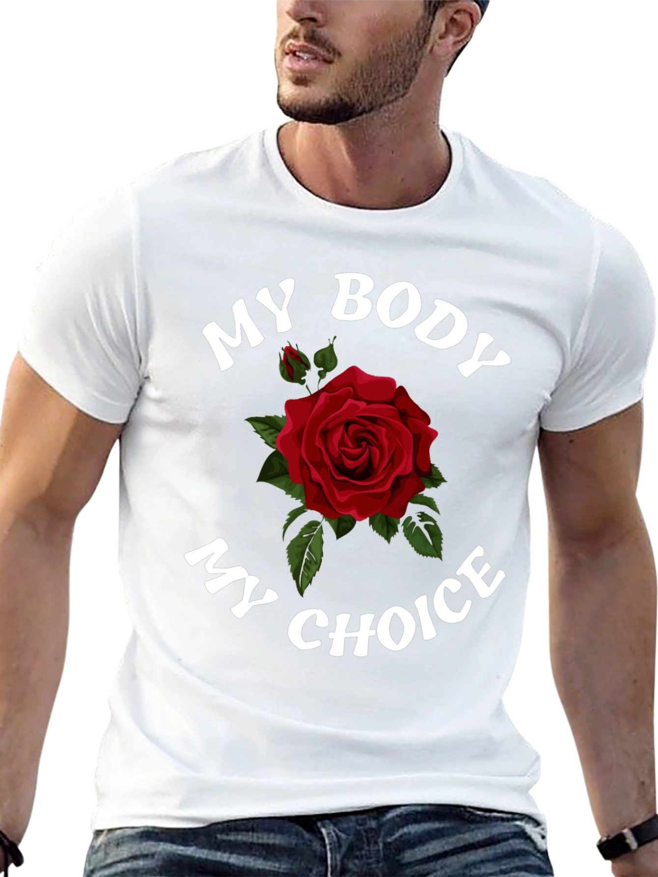 Black My Body My Choice Rose Graphic T-Shirt view 13