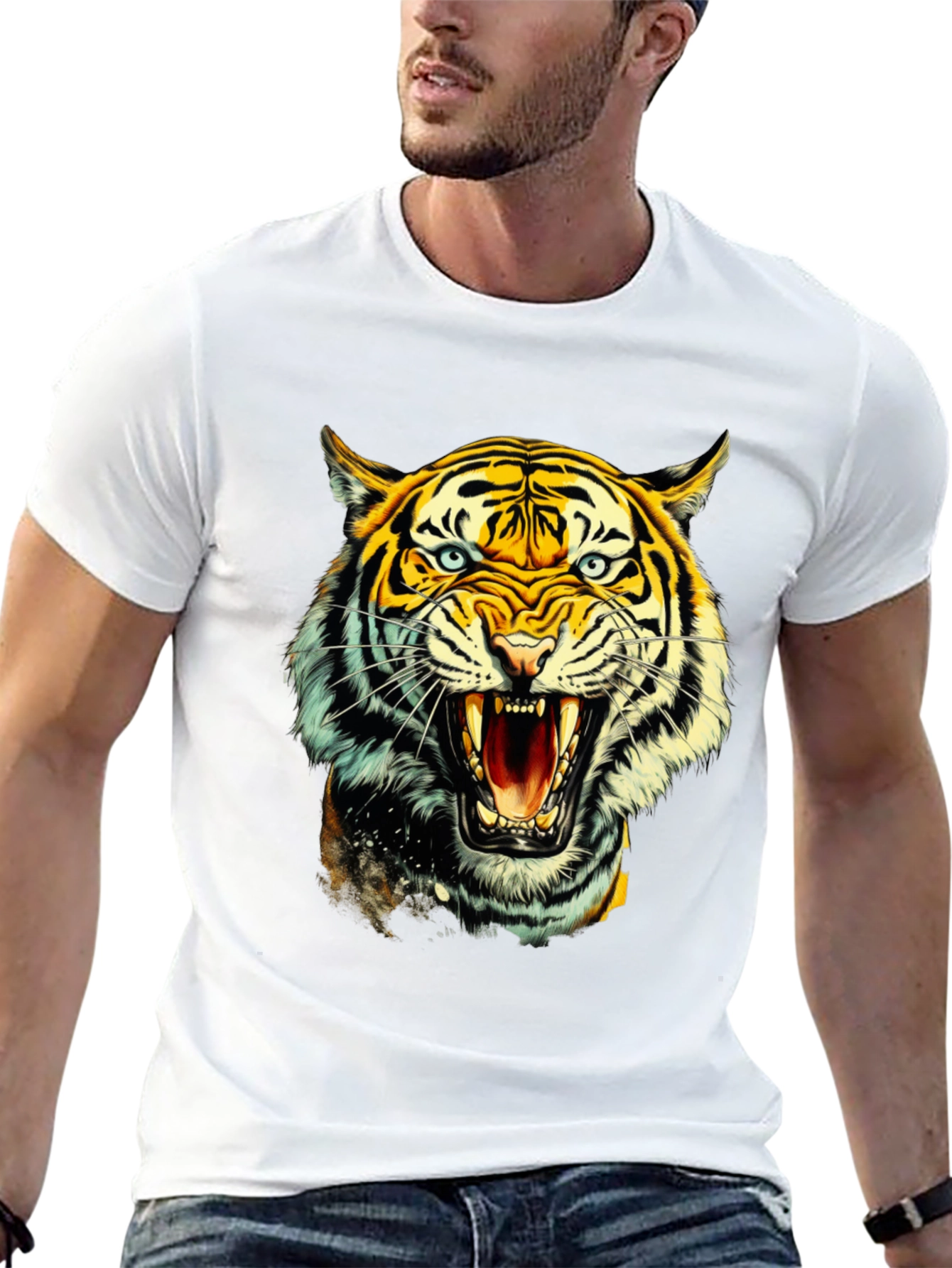Black Roaring Tiger Graphic Tee - Bold & Fierce view 13