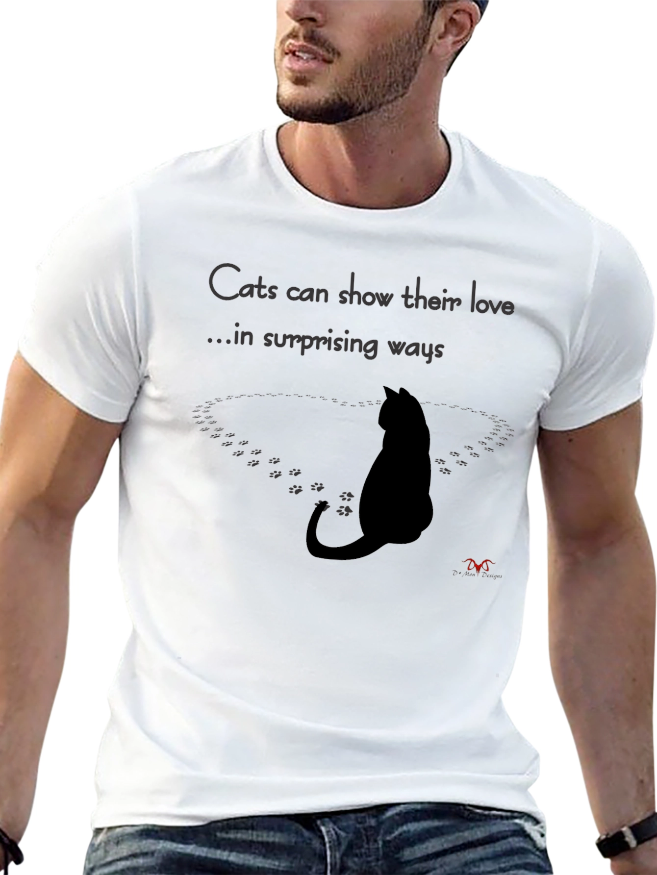 Black Cat Love Surprise T-Shirt view 13