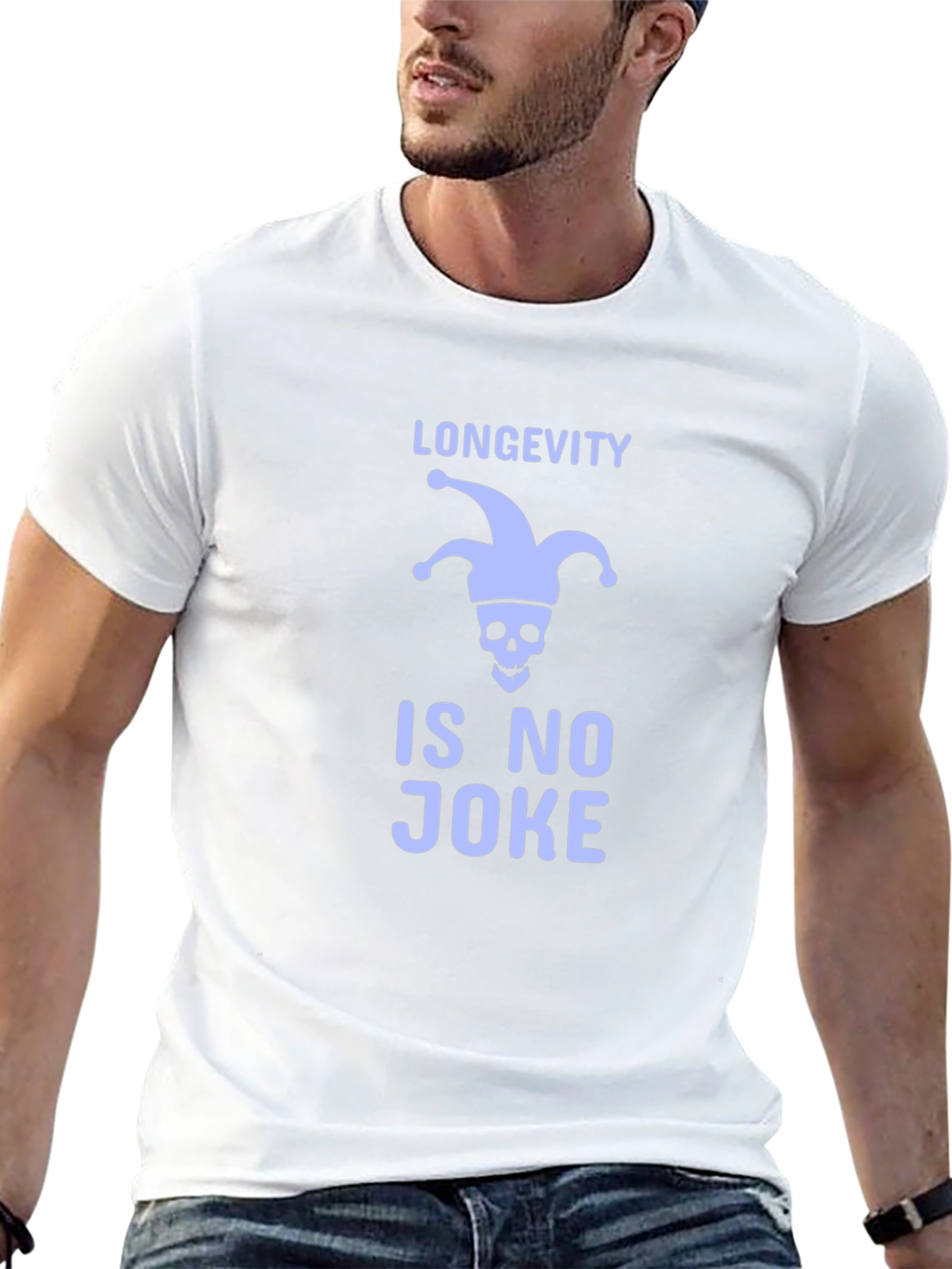Black Longevity Is No Joke T-Shirt - Funny Skull Graphic Tee view 13