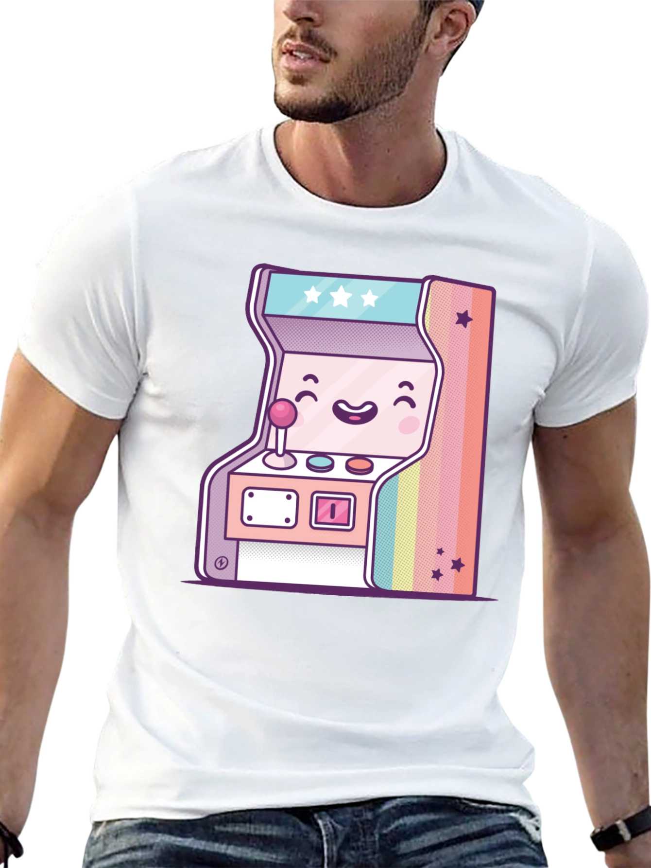 Black Kawaii Arcade Game T-Shirt - Retro Gaming Style view 13
