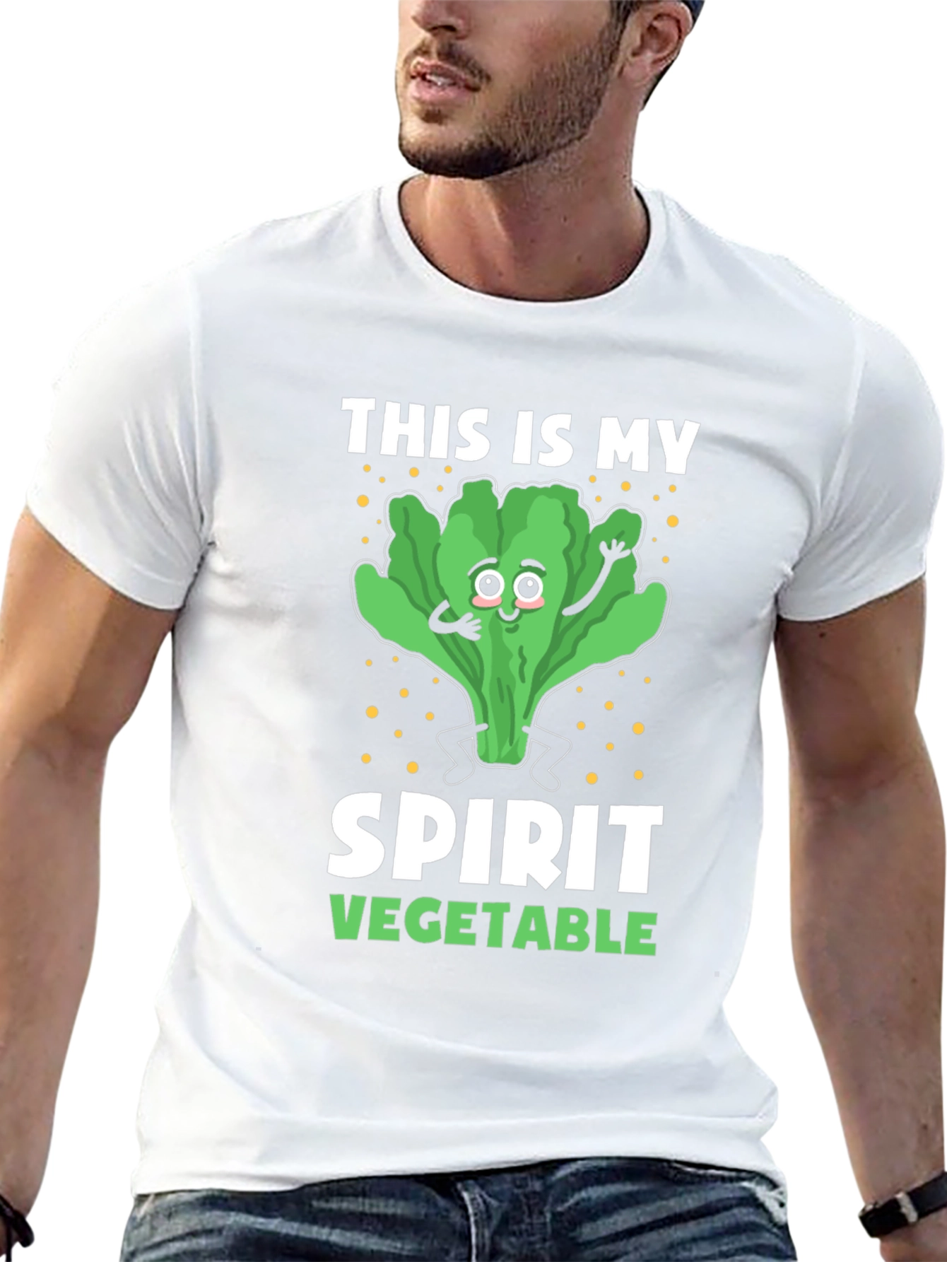 Black Spirit Vegetable T-Shirt - Lettuce Design view 13