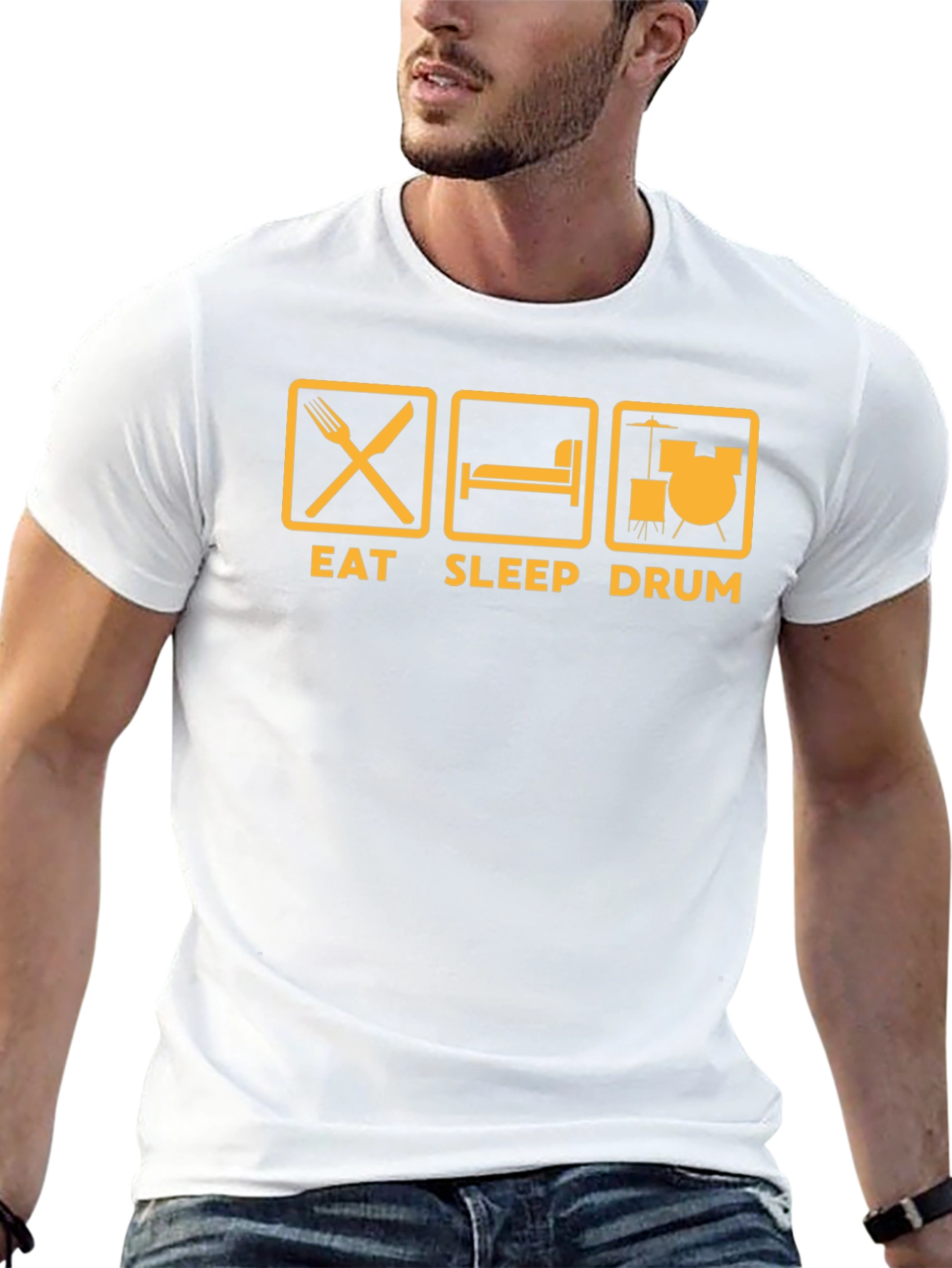 Black Eat Sleep Drum Black T-Shirt view 13