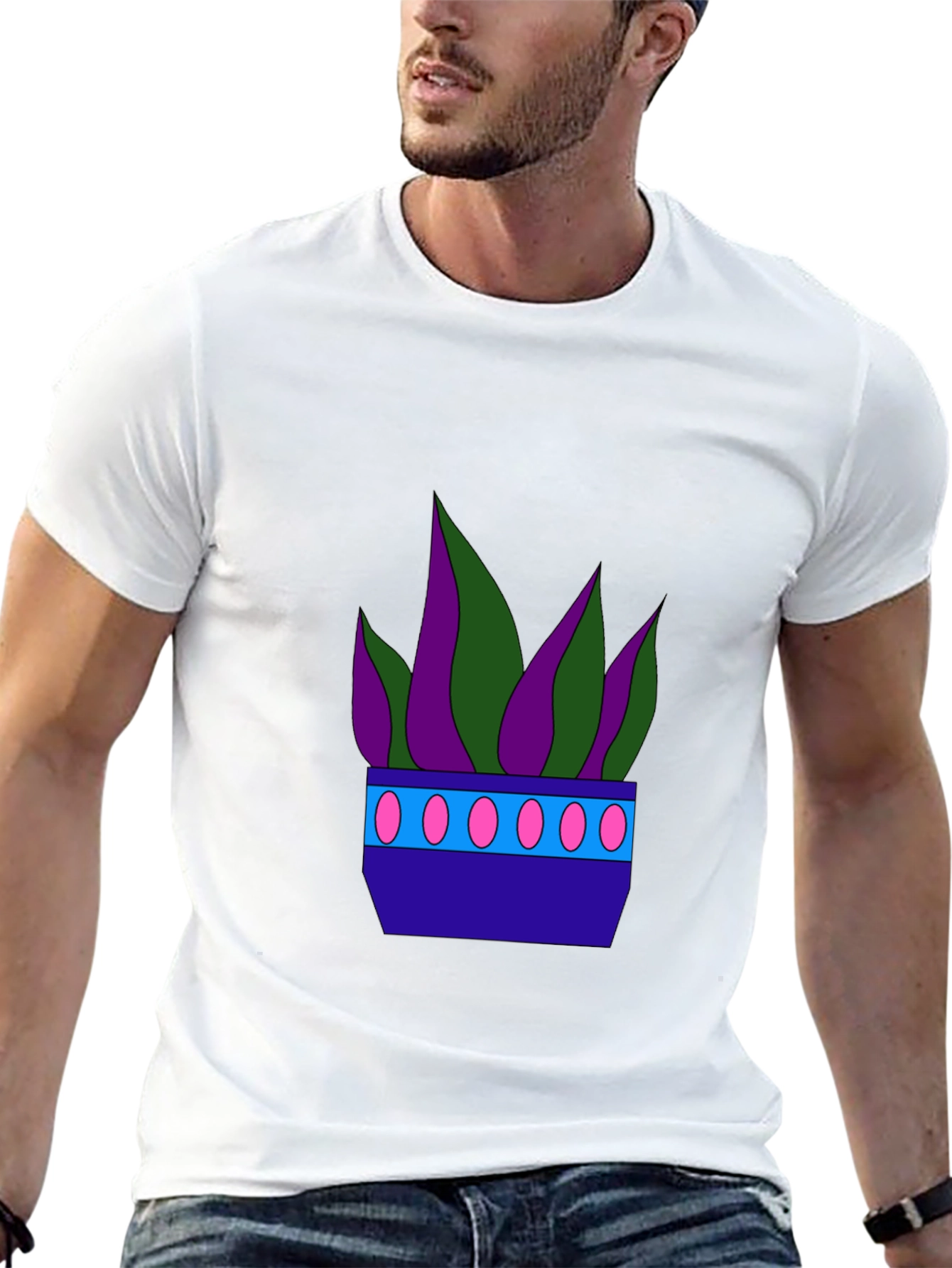 Black Funky Potted Plant Graphic Tee view 13
