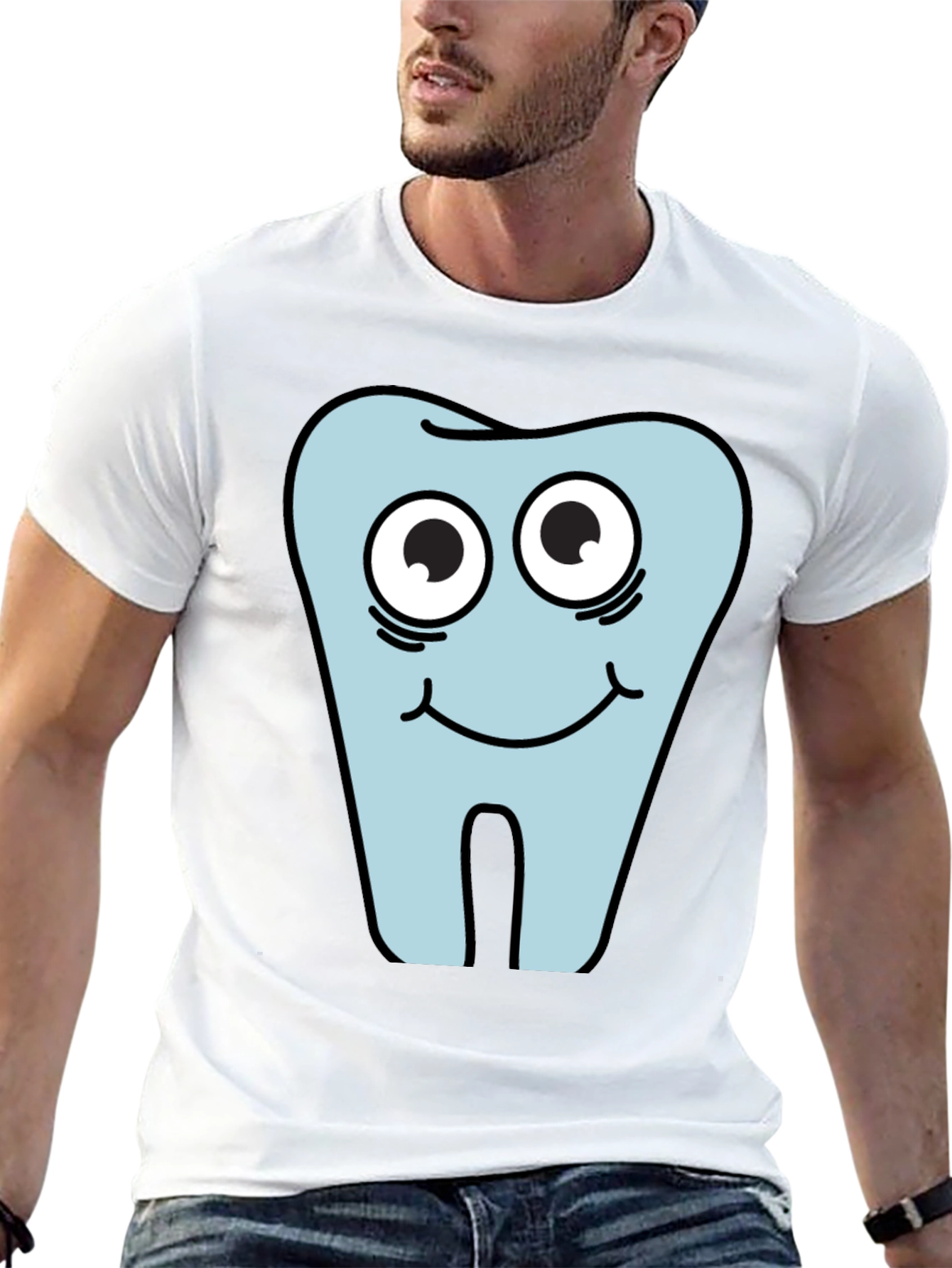 Black Funny Tooth Graphic Tee - Dental Humor Shirt view 13