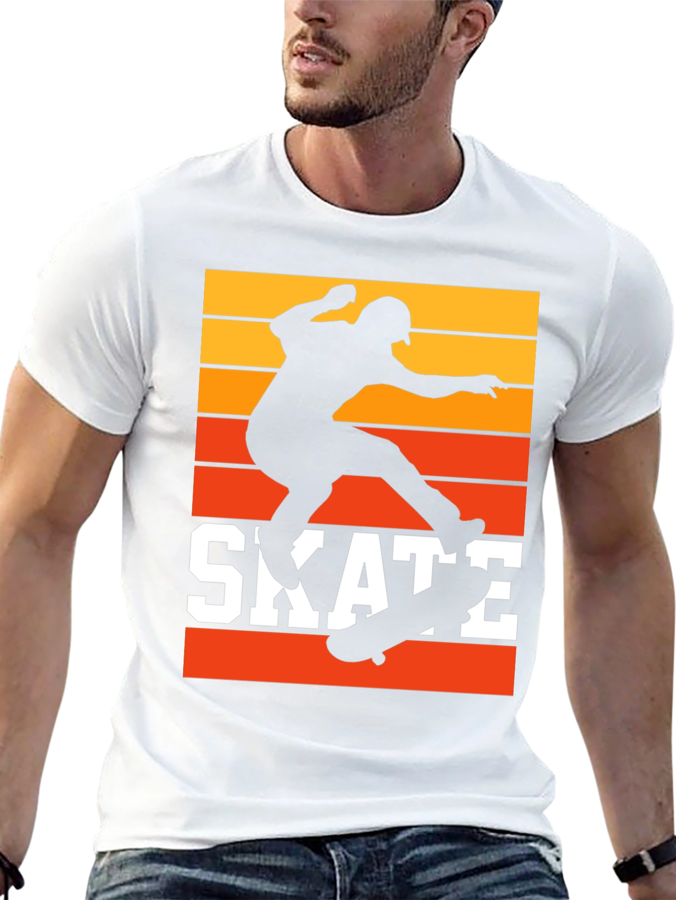 Black Retro Skate T-Shirt - Cool Skater Design view 13