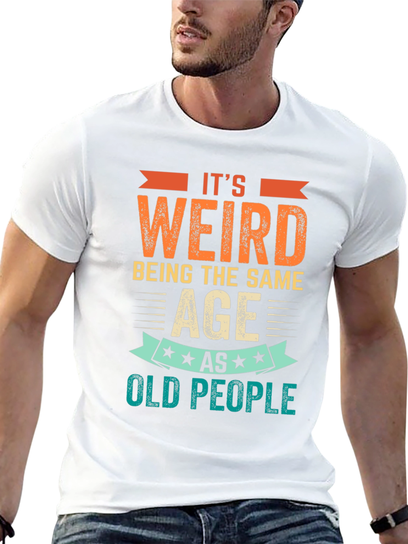 Black It's Weird Being The Same Age as Old People T-Shirt view 13