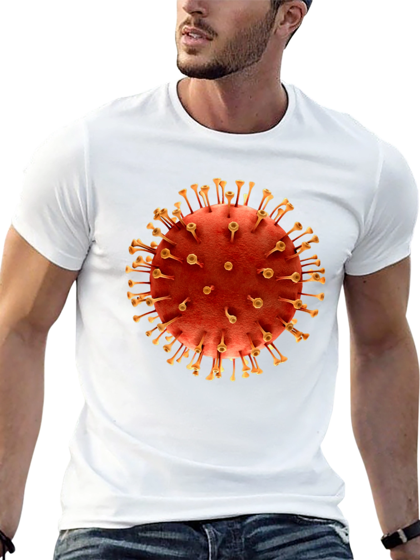 Black Novel Coronavirus Graphic T-Shirt - Black Cotton Tee view 13