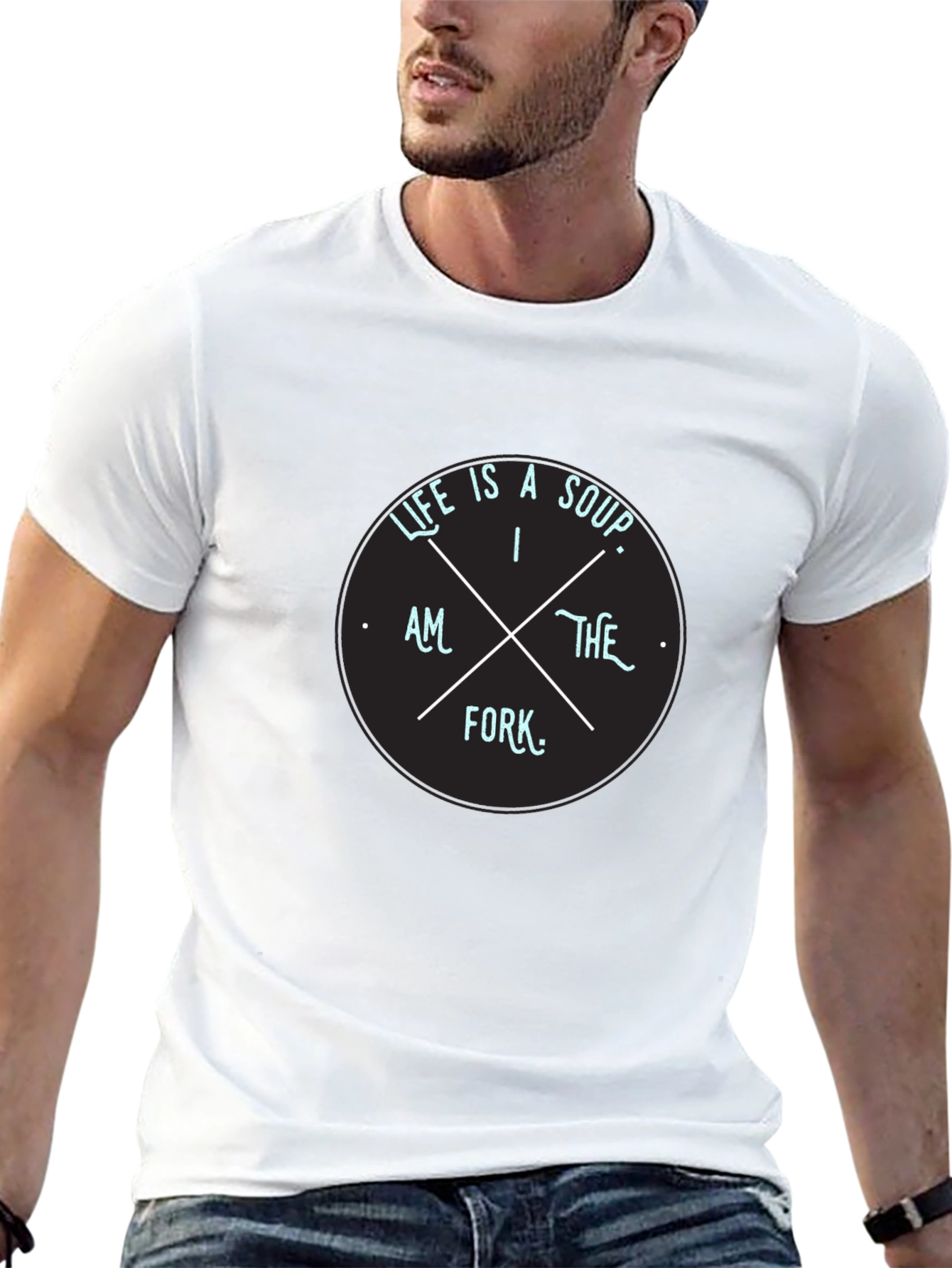 Black Life Is Soup I Am The Fork Graphic Black Tee view 13