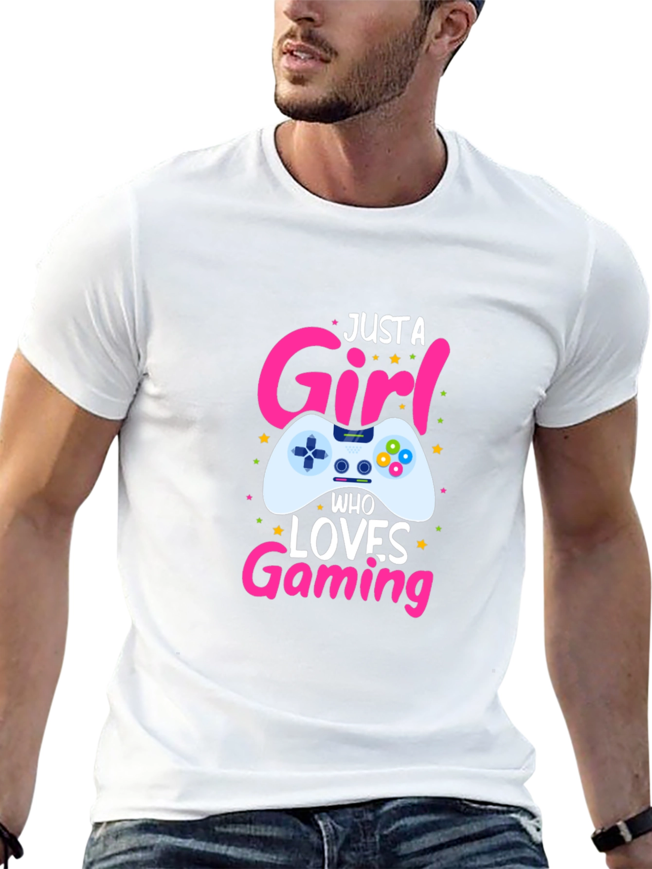 Black Just a Girl Who Loves Gaming T-Shirt view 13
