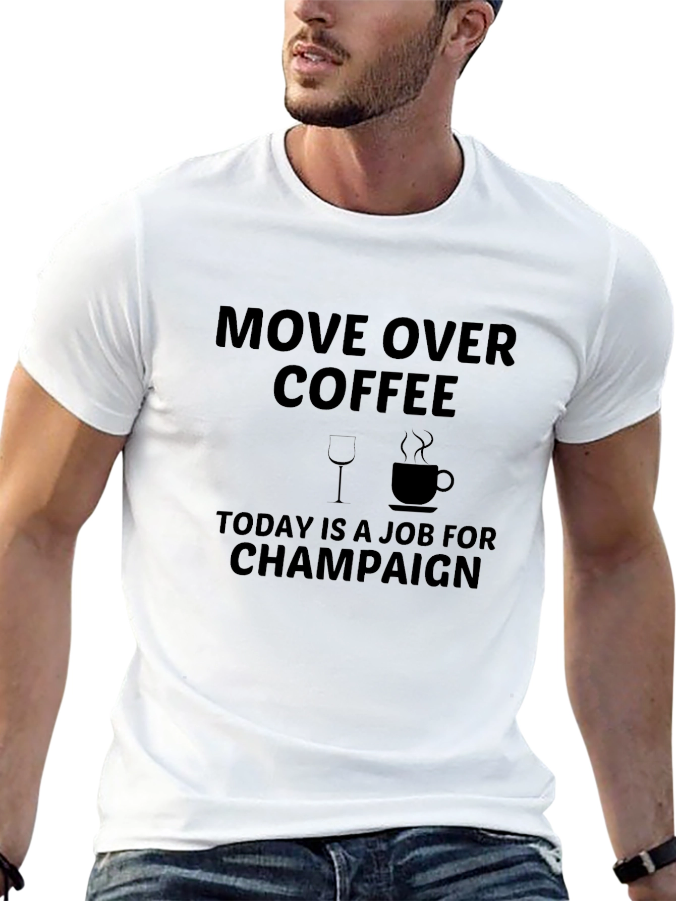 Black Move Over Coffee, Today Champagne T-Shirt view 13