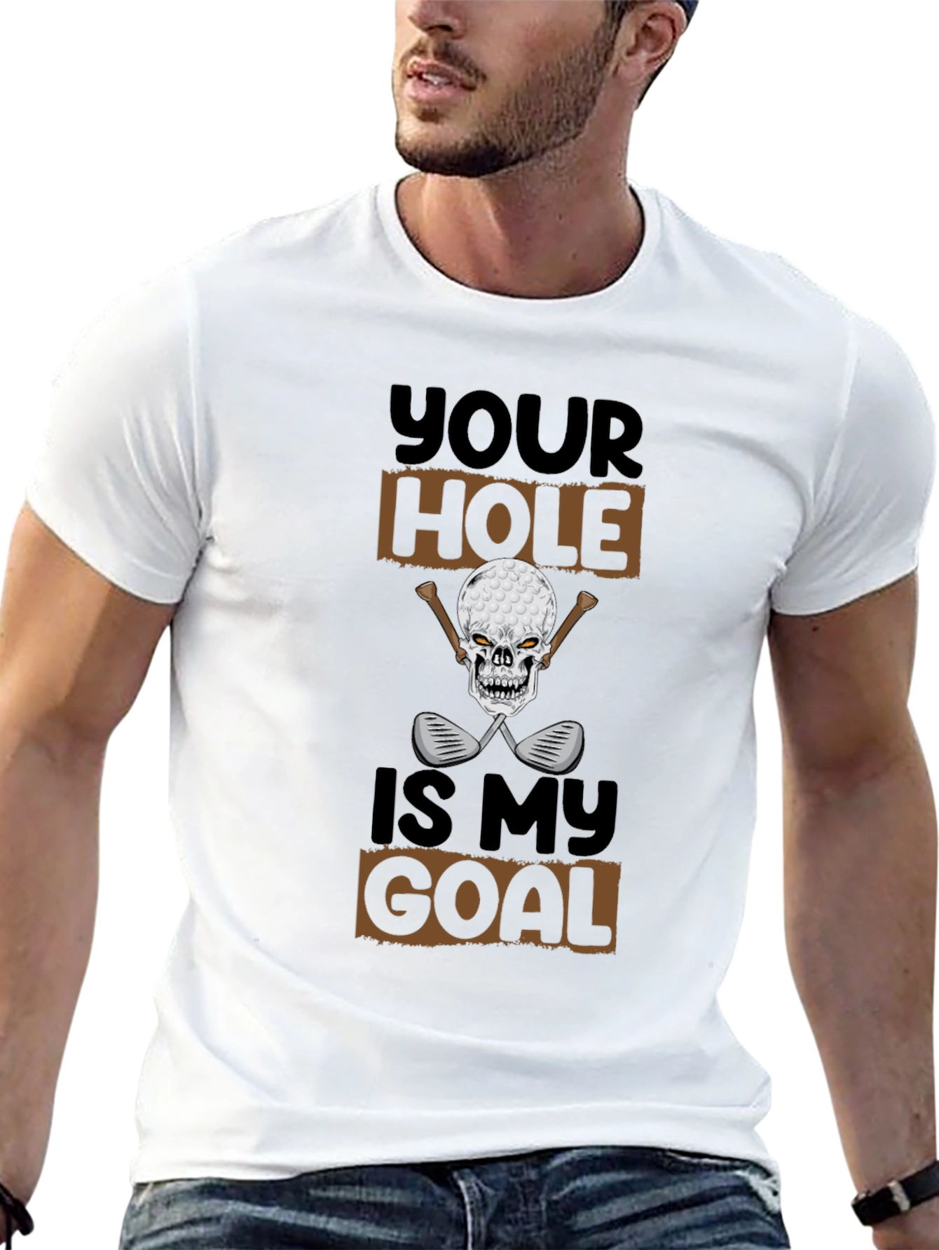 Black Your Hole Is My Goal Funny Golf T-Shirt view 13