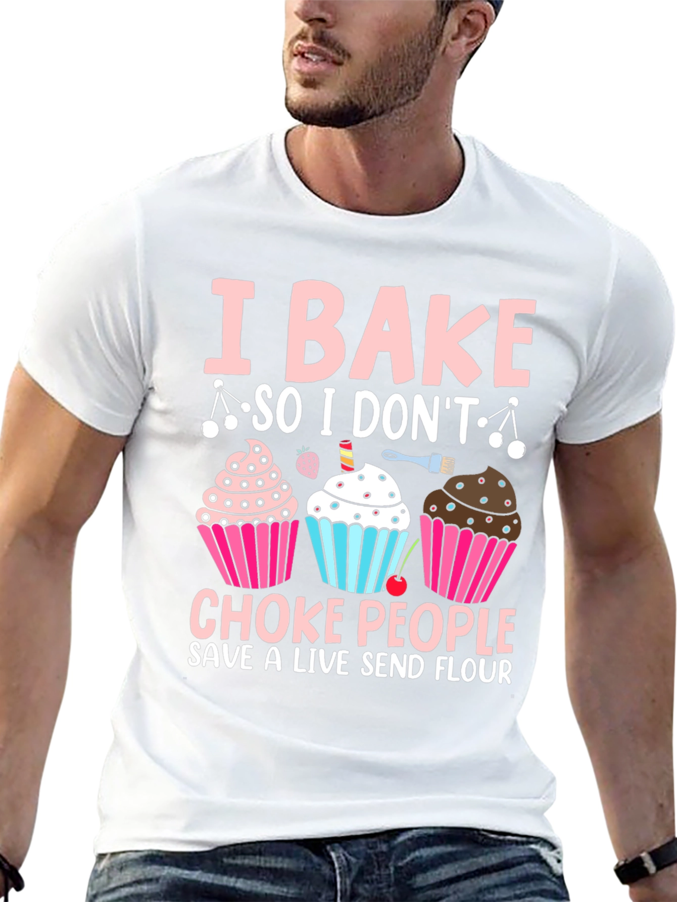 Black I Bake Funny T-Shirt view 13