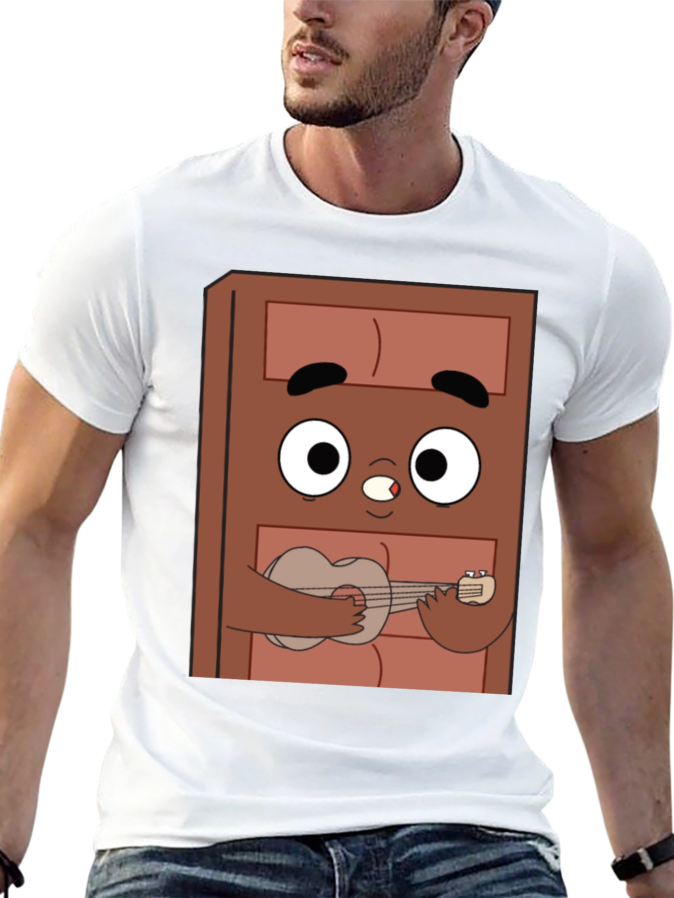 Black Cartoon Character Ukulele T-Shirt view 13