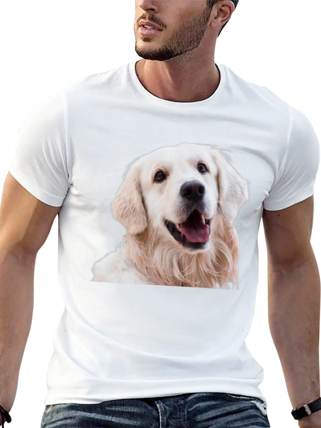 Black Golden Retriever Dog Graphic Black T-Shirt view 13