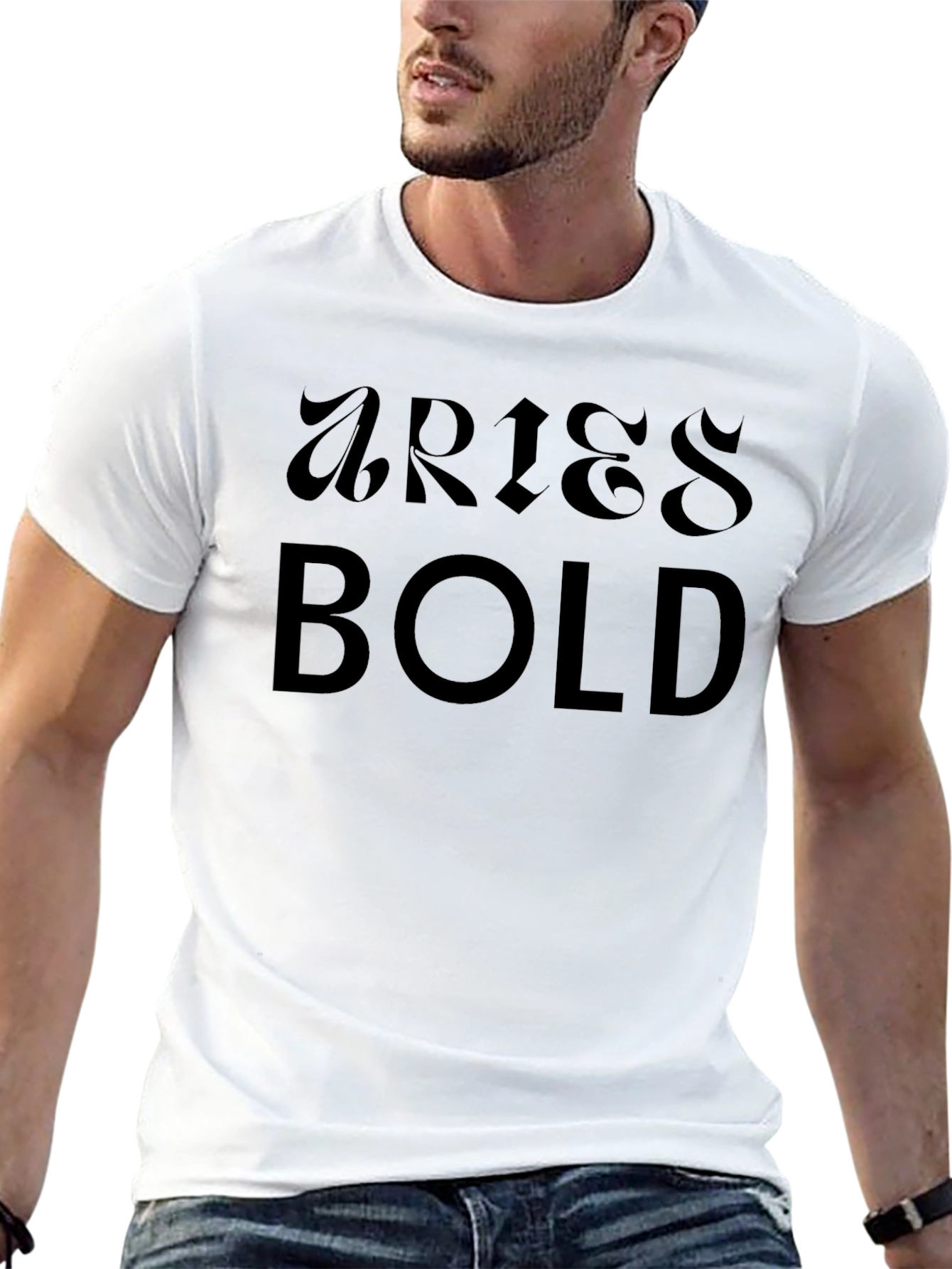 Black Aries Bold Black T-Shirt view 13