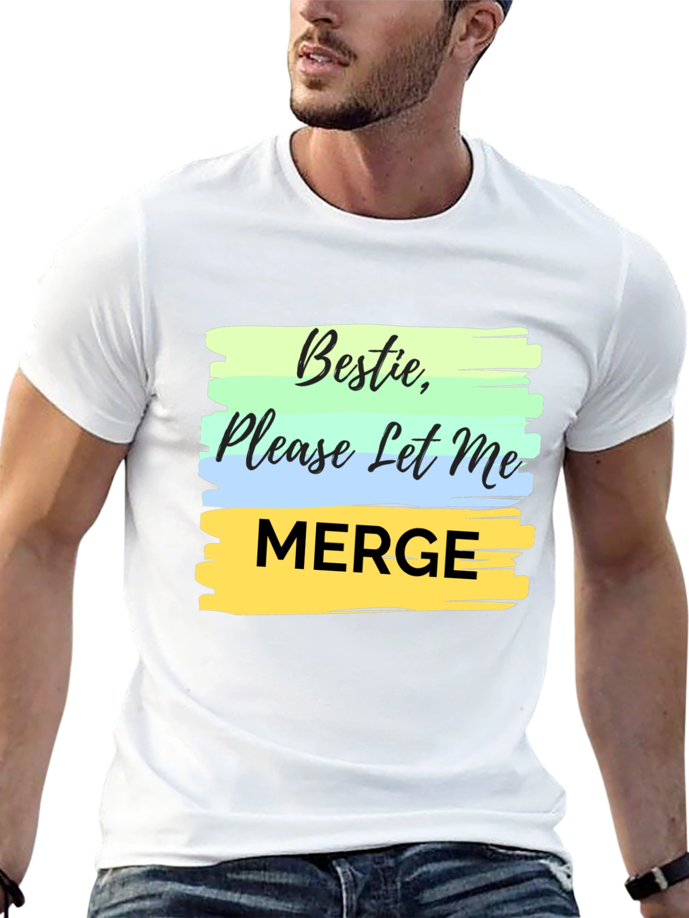 Black Bestie Please Let Me Merge Black T-Shirt view 13