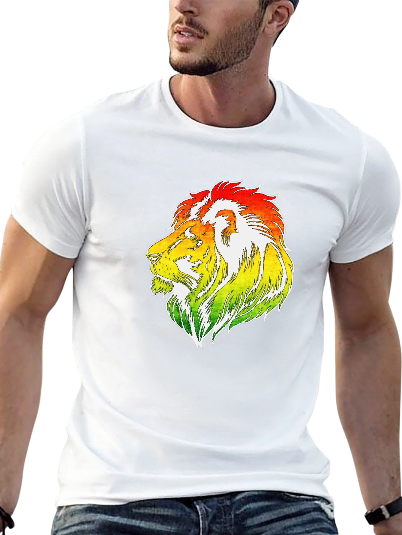 Black Rasta Lion Graphic T-Shirt - Reggae Style view 13