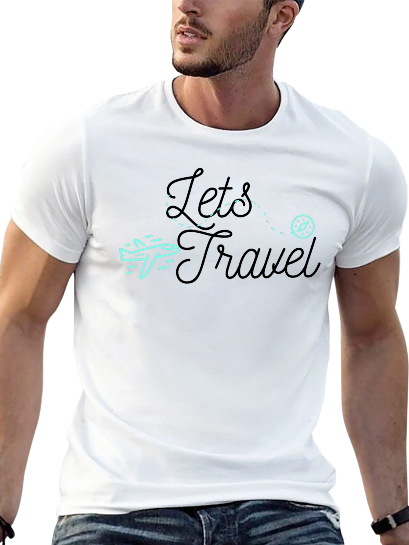 Black Let's Travel Graphic Tee - Black view 13