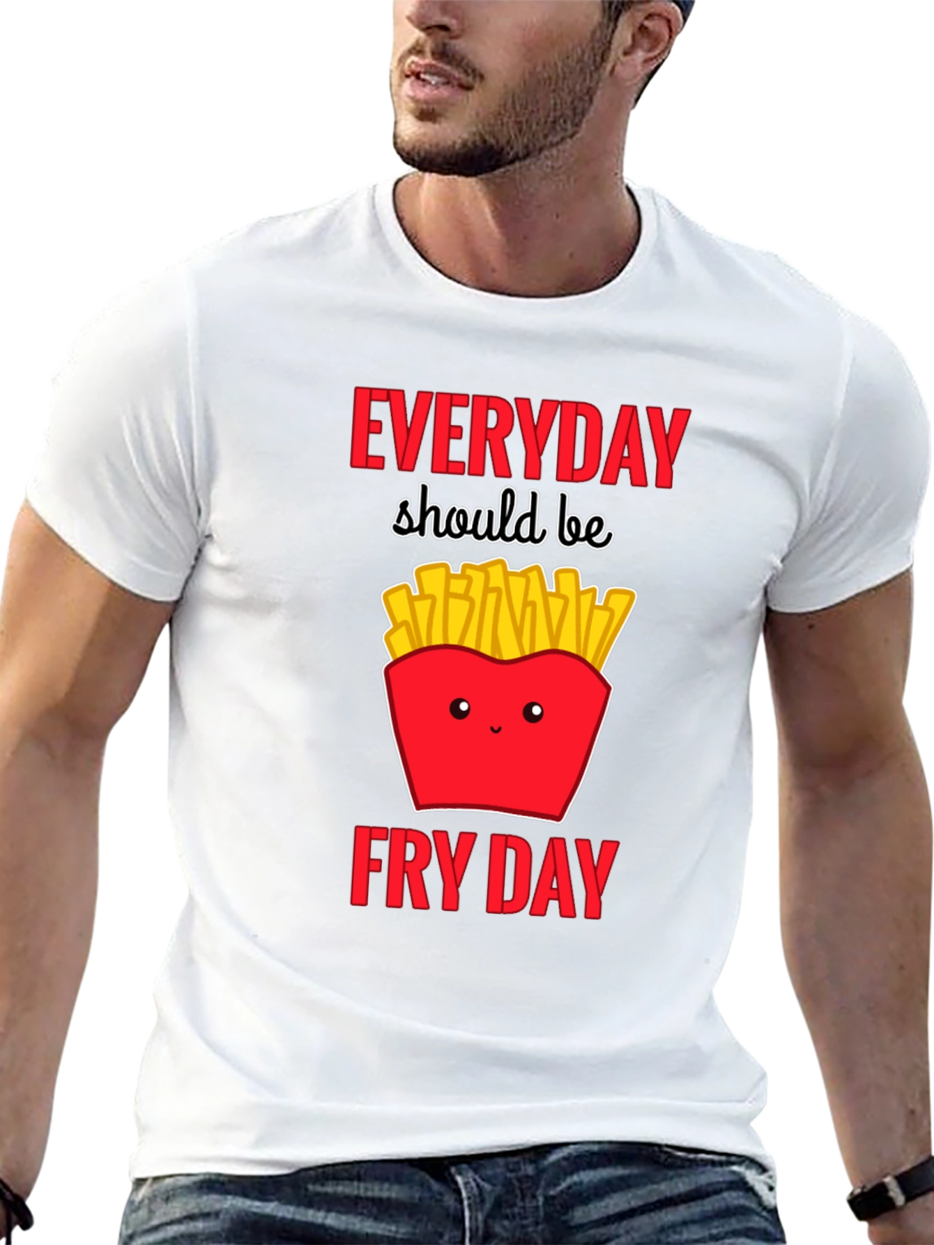 Black Everyday Fry Day T-Shirt - Cute Fast Food Tee view 13