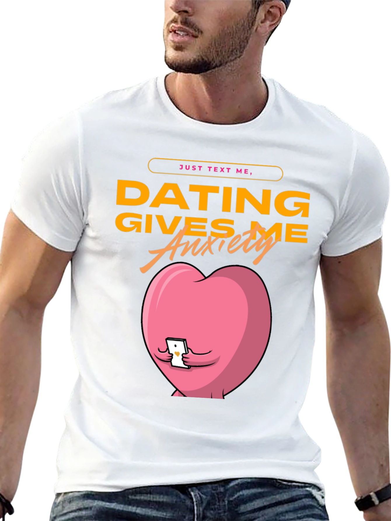 Black Dating Gives Me Anxiety T-Shirt - Funny Graphic Tee view 13