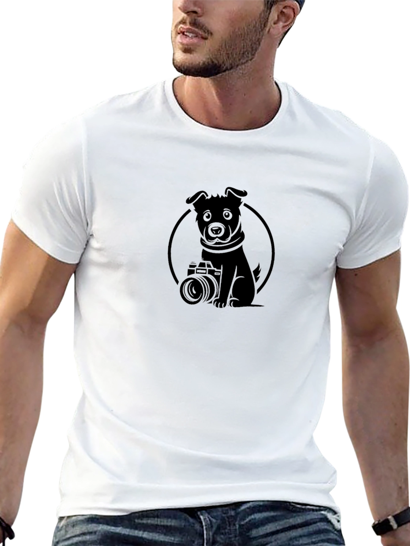 Black Dog Photographer Graphic Tee - Black view 13