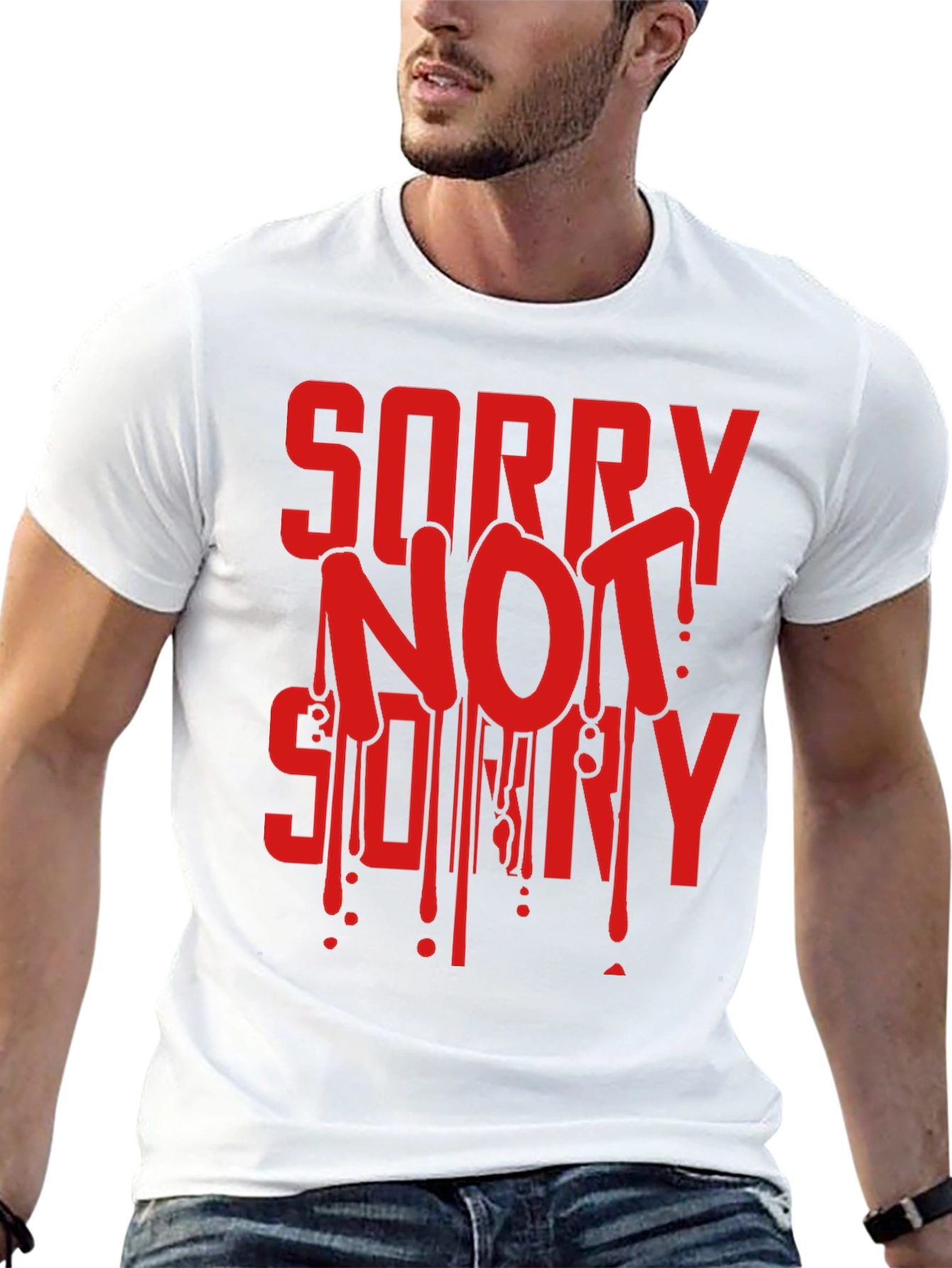 Black Sorry Not Sorry Graphic Tee - Men's Black T-Shirt view 13