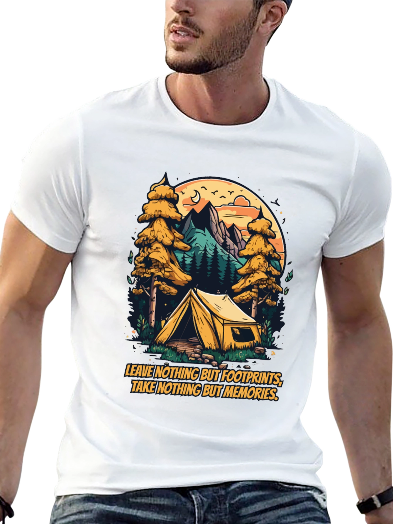 Black Nature Camping Graphic Tee view 13