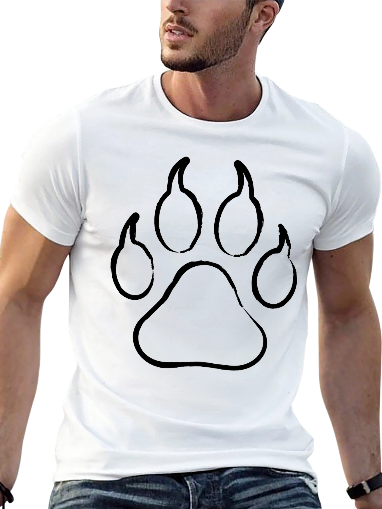 Black Black Paw Print Graphic Tee - Casual Style view 13