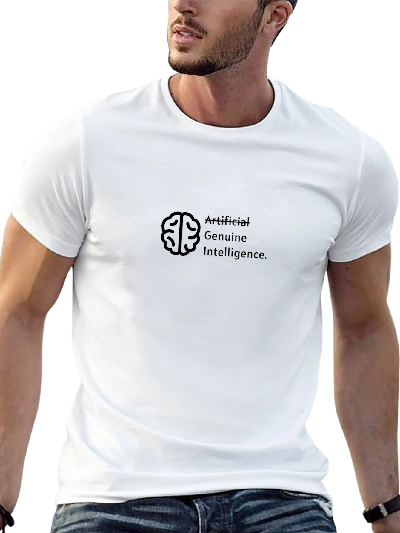 Black Artificial Genuine Intelligence T-Shirt view 13