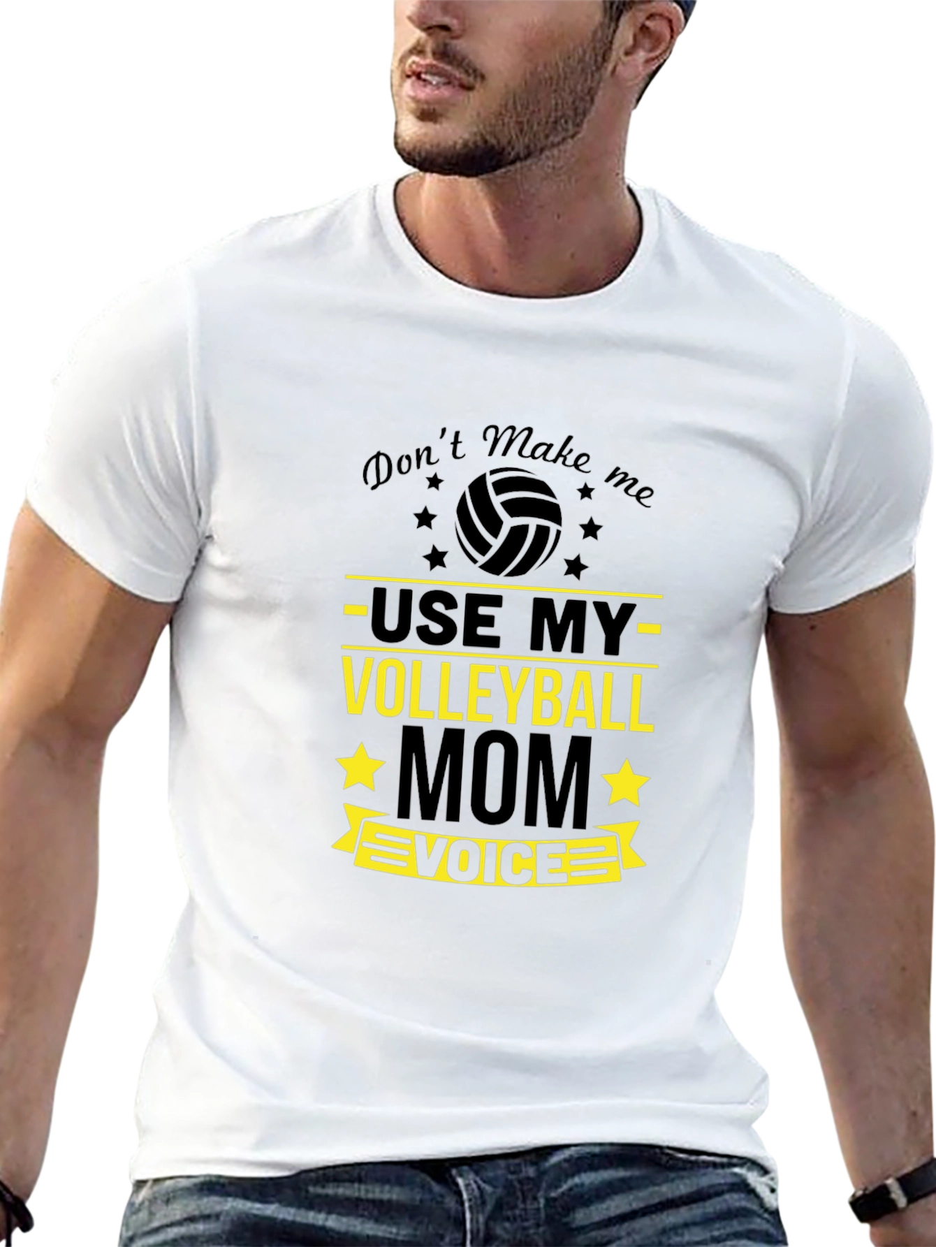 Black Volleyball Mom Voice T-Shirt - Fun Sports Tee view 13