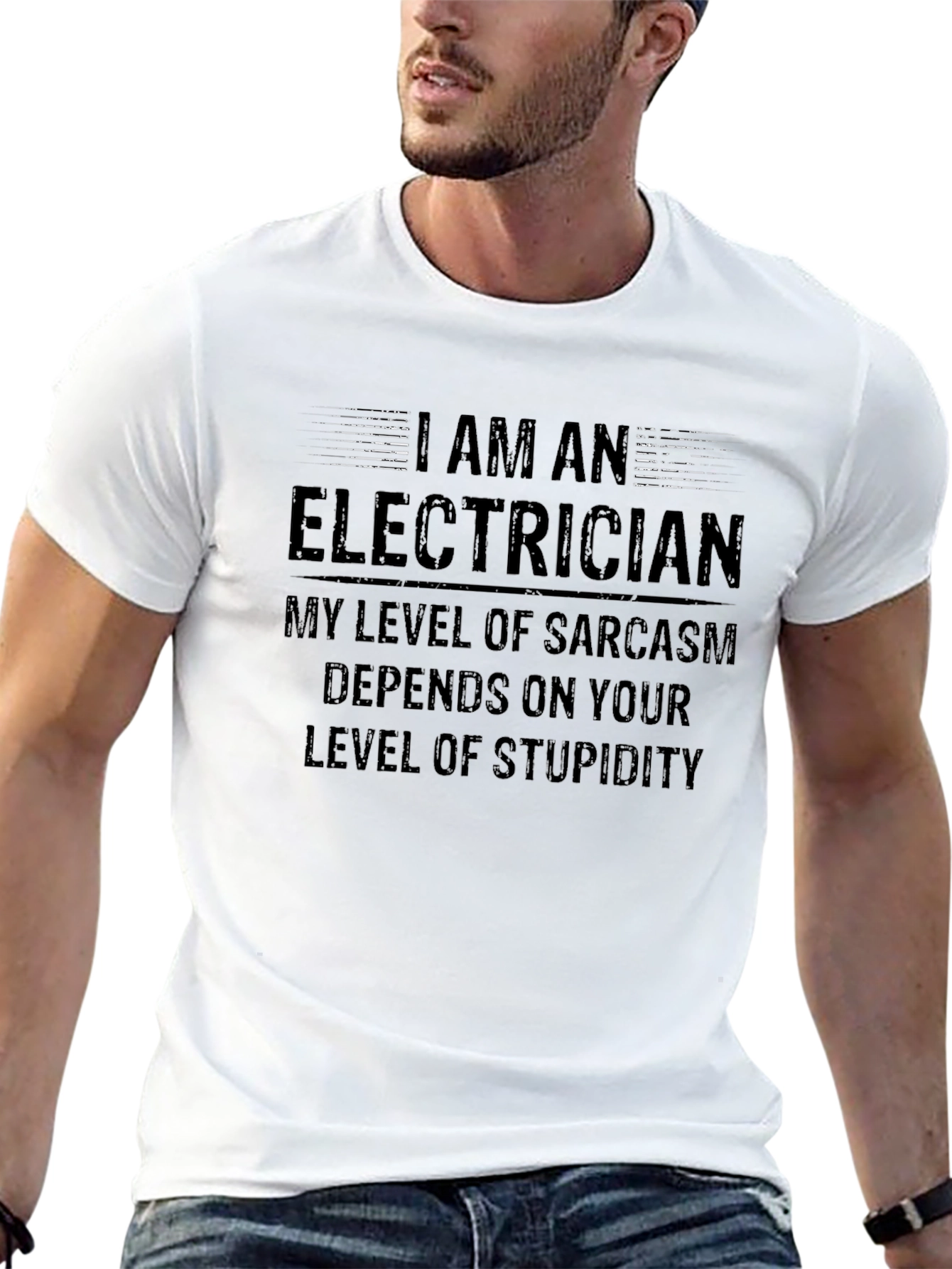 Black Electrician Sarcasm T-Shirt view 13
