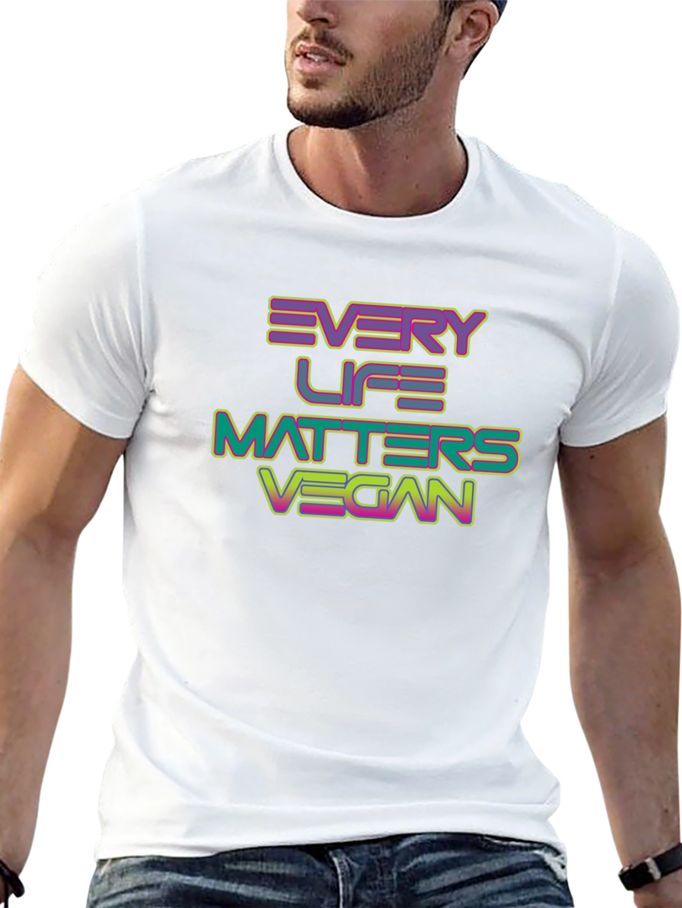 Black Every Life Matters Vegan T-Shirt - Black view 13