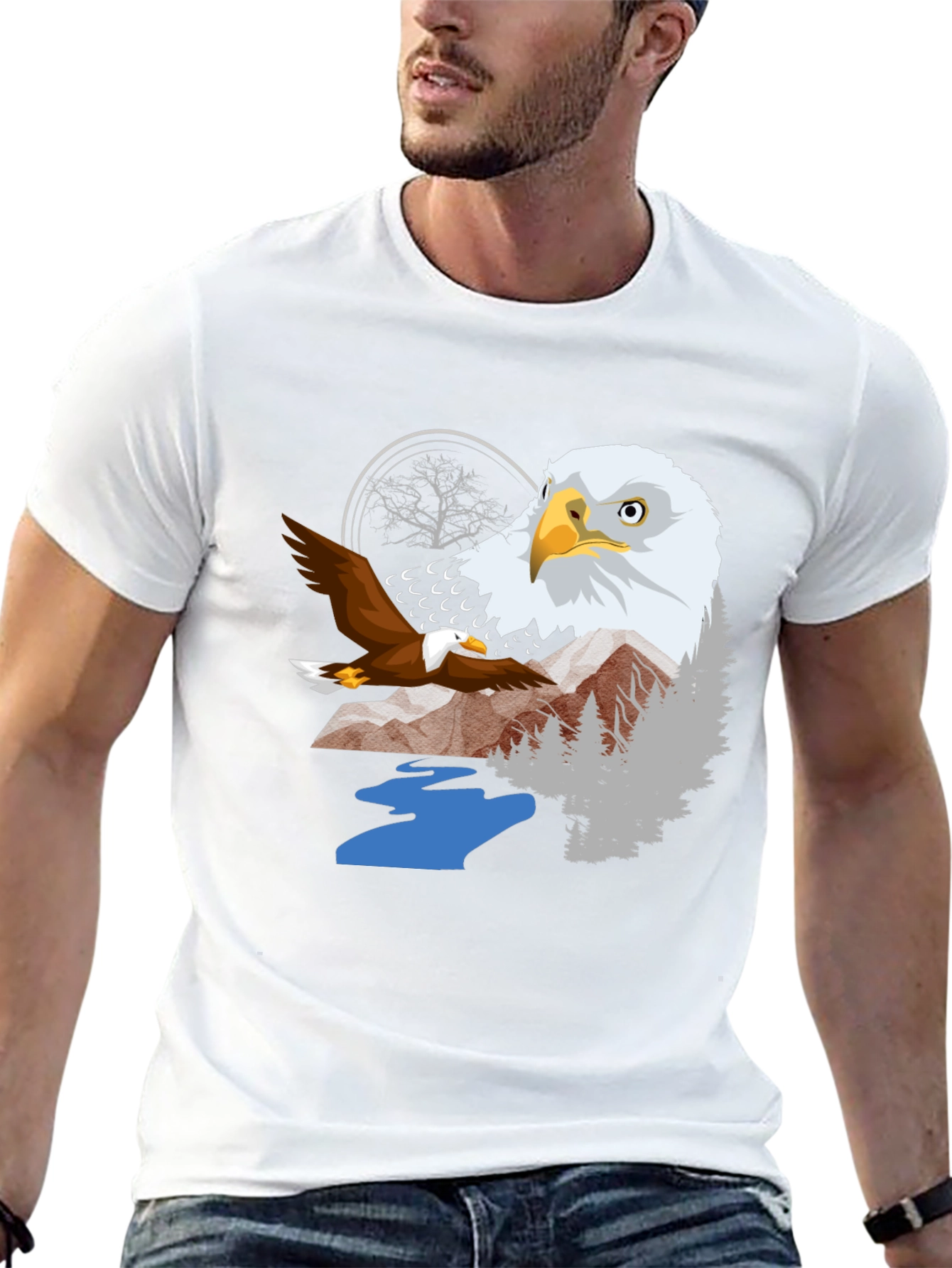 Black Eagle Graphic Tee - Nature Inspired T-Shirt view 13