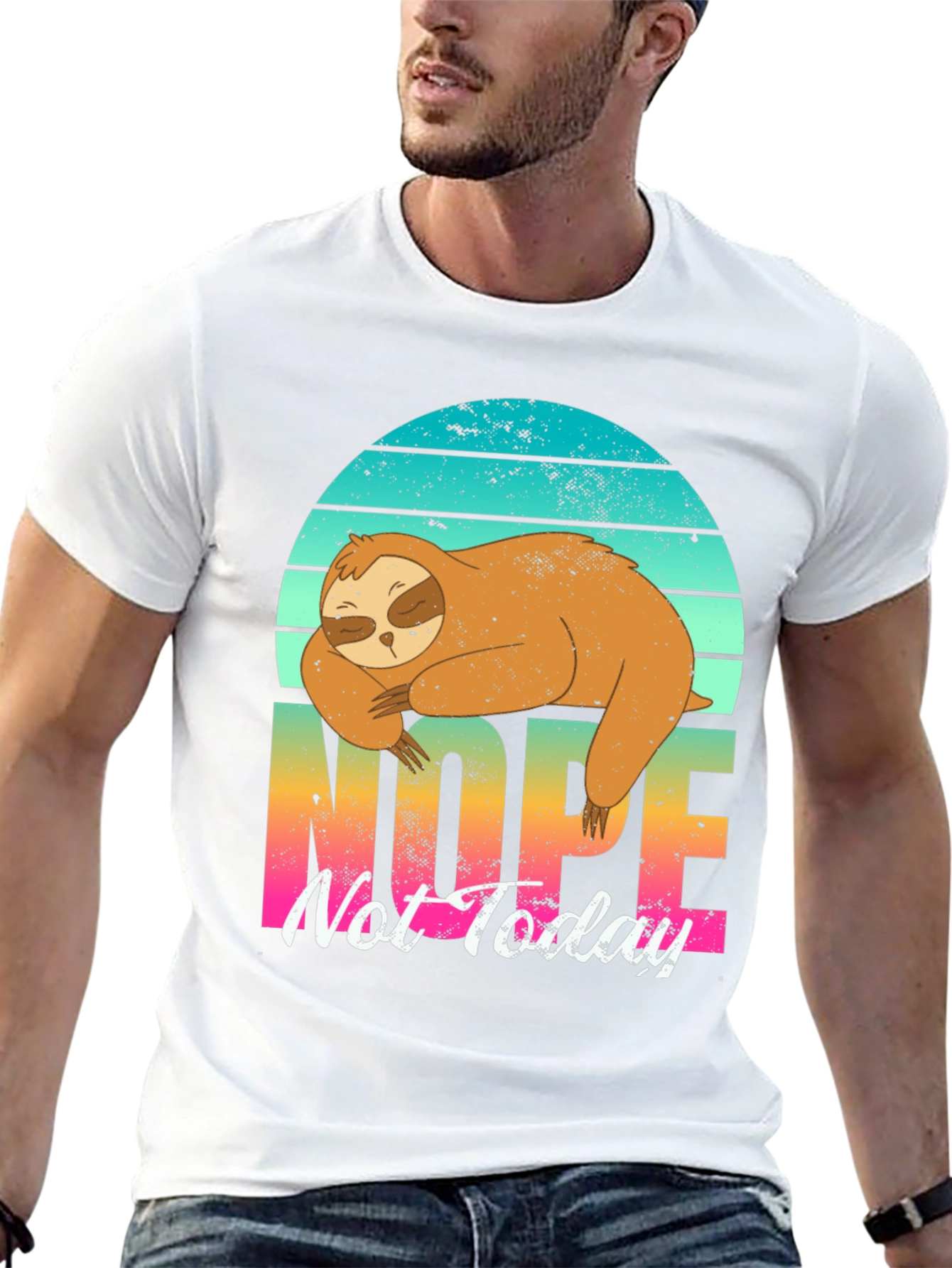 Black Nope Sloth Graphic Tee - Lazy Day Comfort view 13