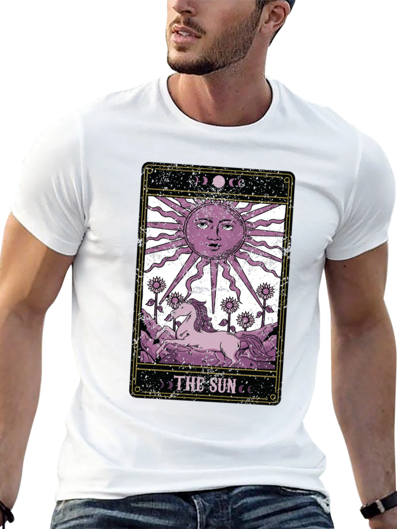 Black The Sun Tarot Card T-Shirt - Mystical Graphic Tee view 13
