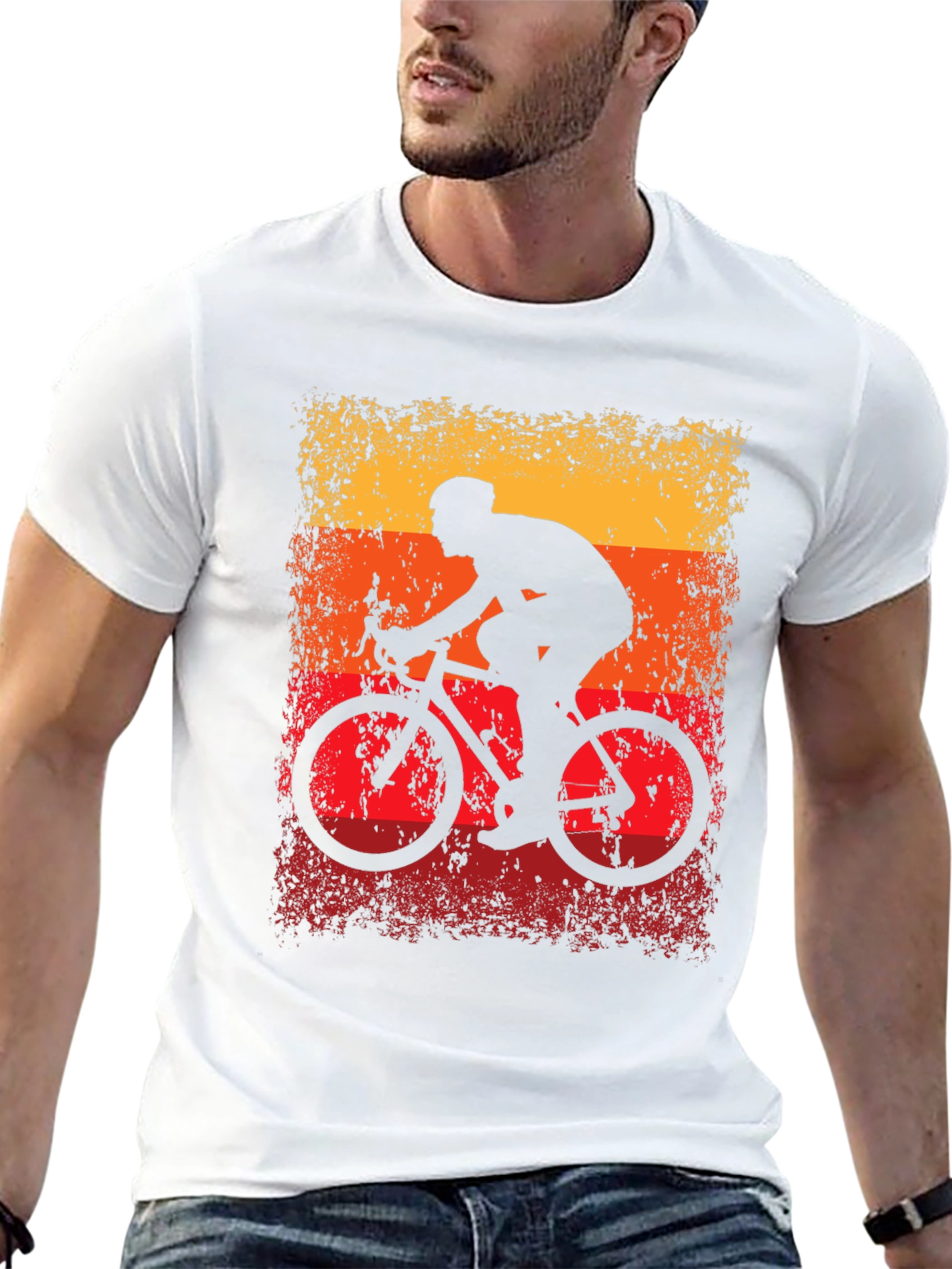 Black Retro Cycling T-Shirt - Black Cotton Blend view 13
