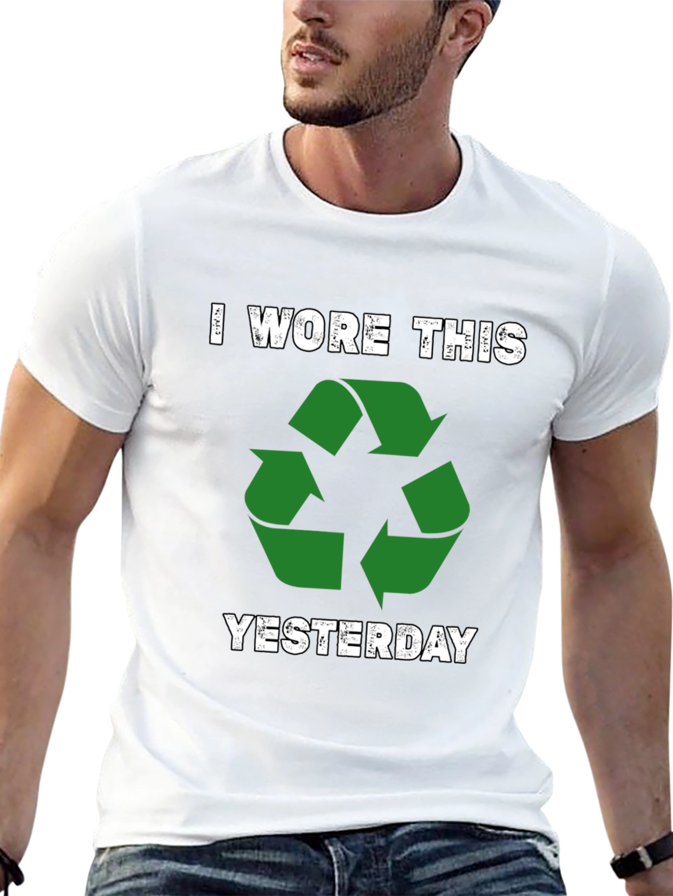 Black Recycle T-Shirt - I Wore This Yesterday - Eco-Friendly view 13