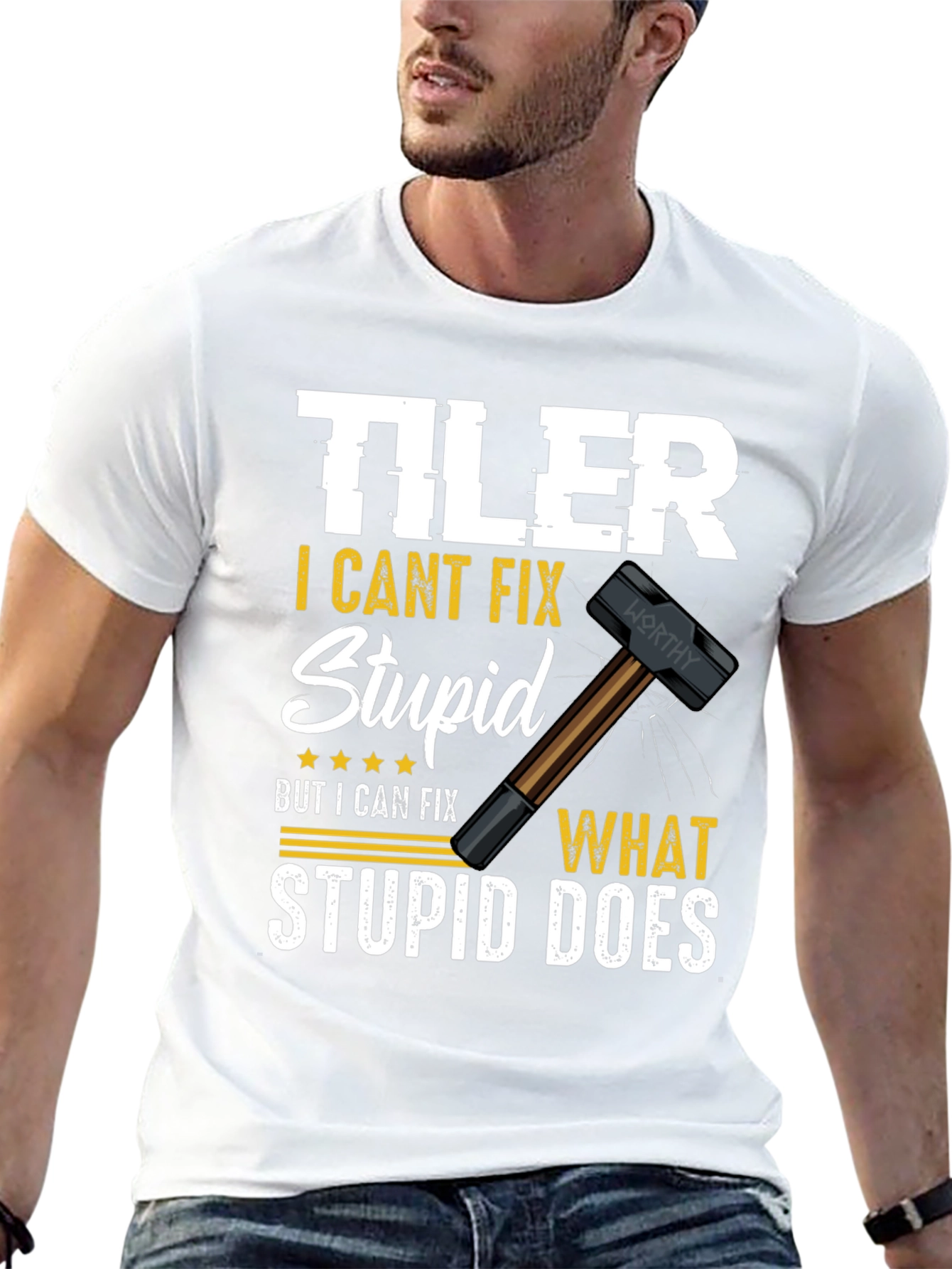 Black Tiler - I Can't Fix Stupid T-Shirt view 13